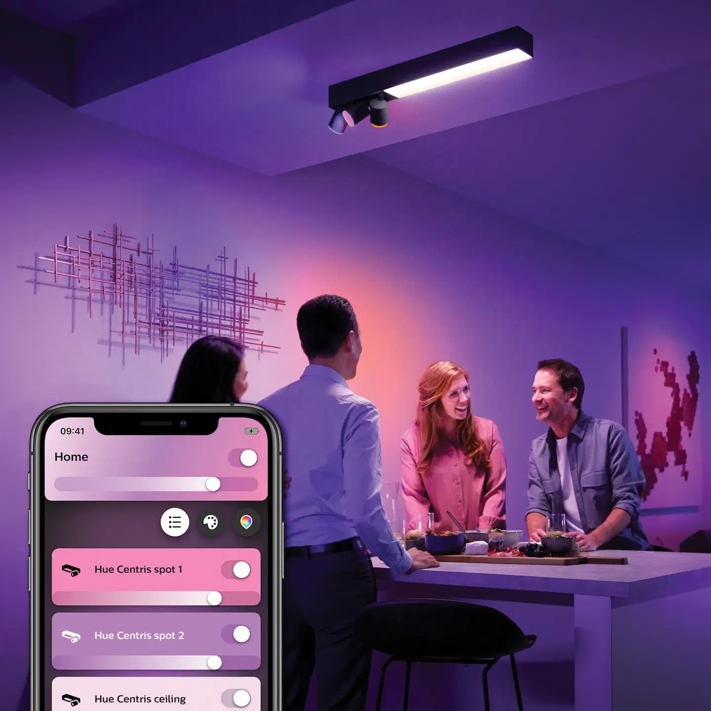 Philips Hue Centris -kattovalaisin kolmella kohdevalolla 36W 2000-6500K 3700LM musta - 9