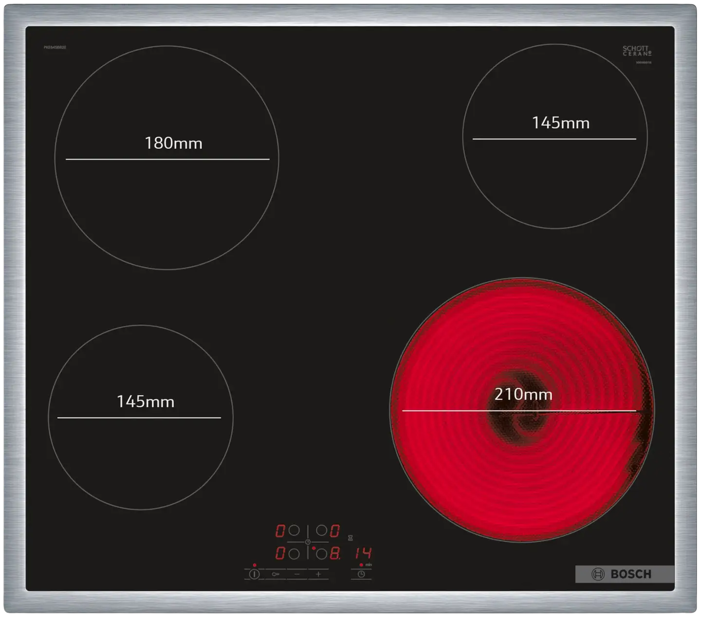 Bosch keraaminen keittotaso PKE645BB2E 60 cm musta - 2