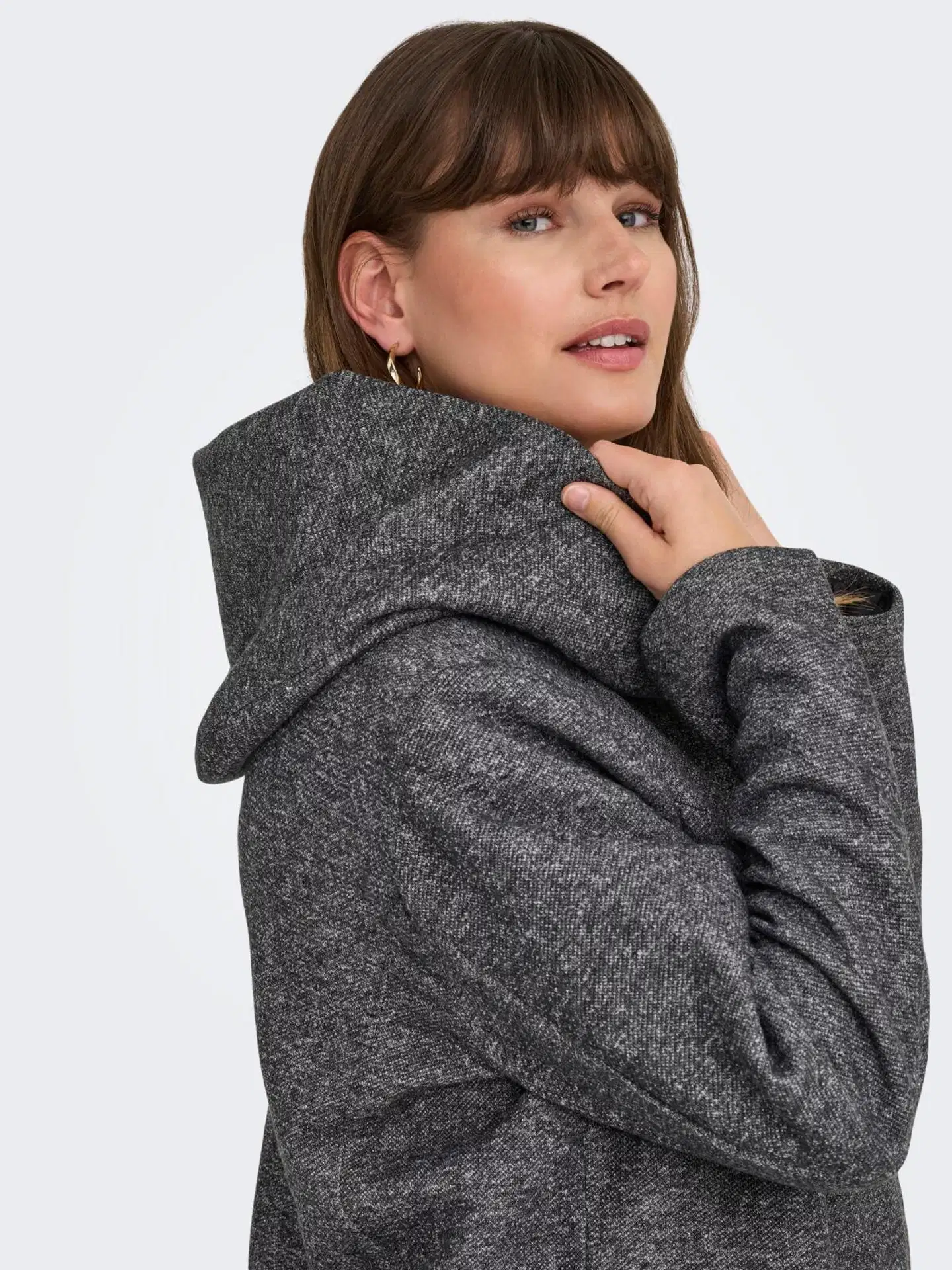 ONLY CARMAKOMA naisten kangastakki Carsedona - Dark Grey Melange - 7