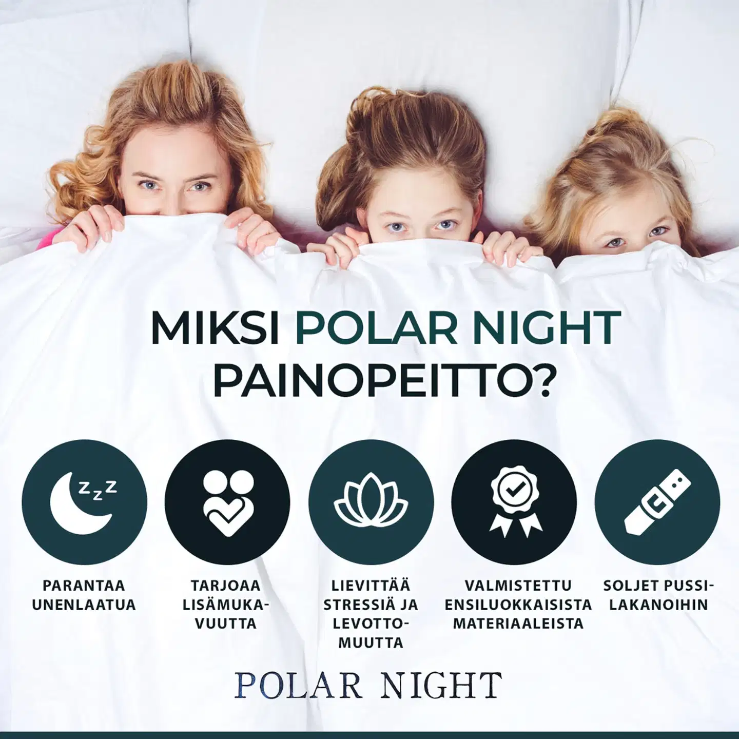 Polar Night painopeitto 135x200cm, 5-13kg - Harmaa - 3