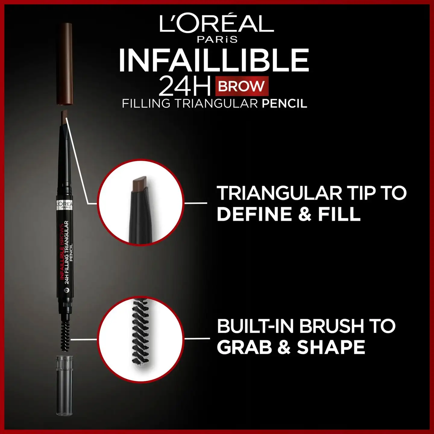 L'Oréal Paris Infaillible Brows 24H Filling Triangular Pencil kulmakynä 1ml - 1.0 Ebony - 4