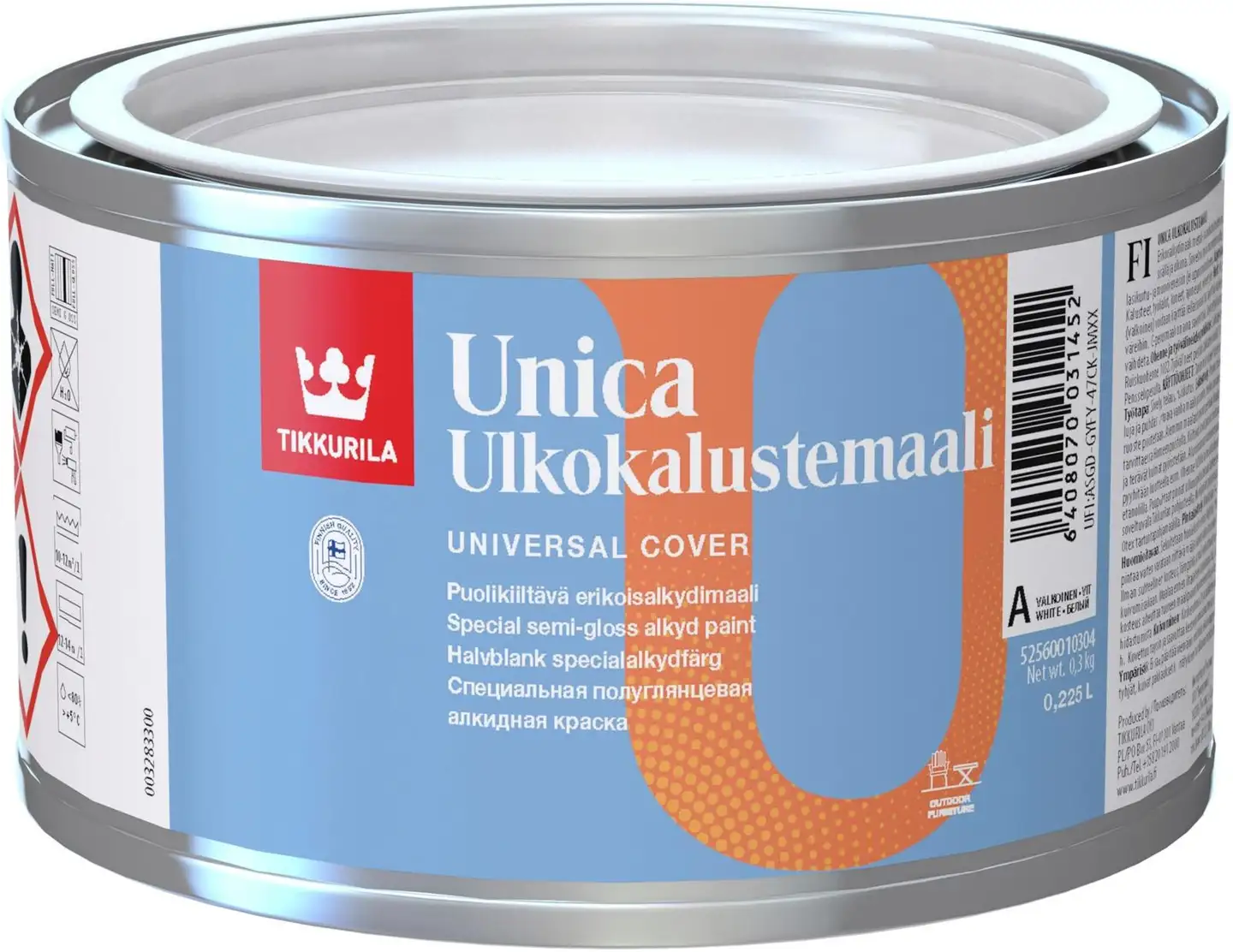 Tikkurila ulkokalustemaali Unica 0,225 l C sävytettävä puolikiiltävä