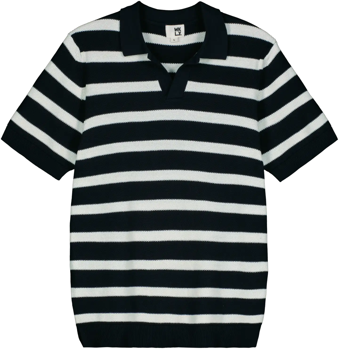 WKLY. miesten lyhythihainen neule 195W152508 - D.blue-white striped - 1