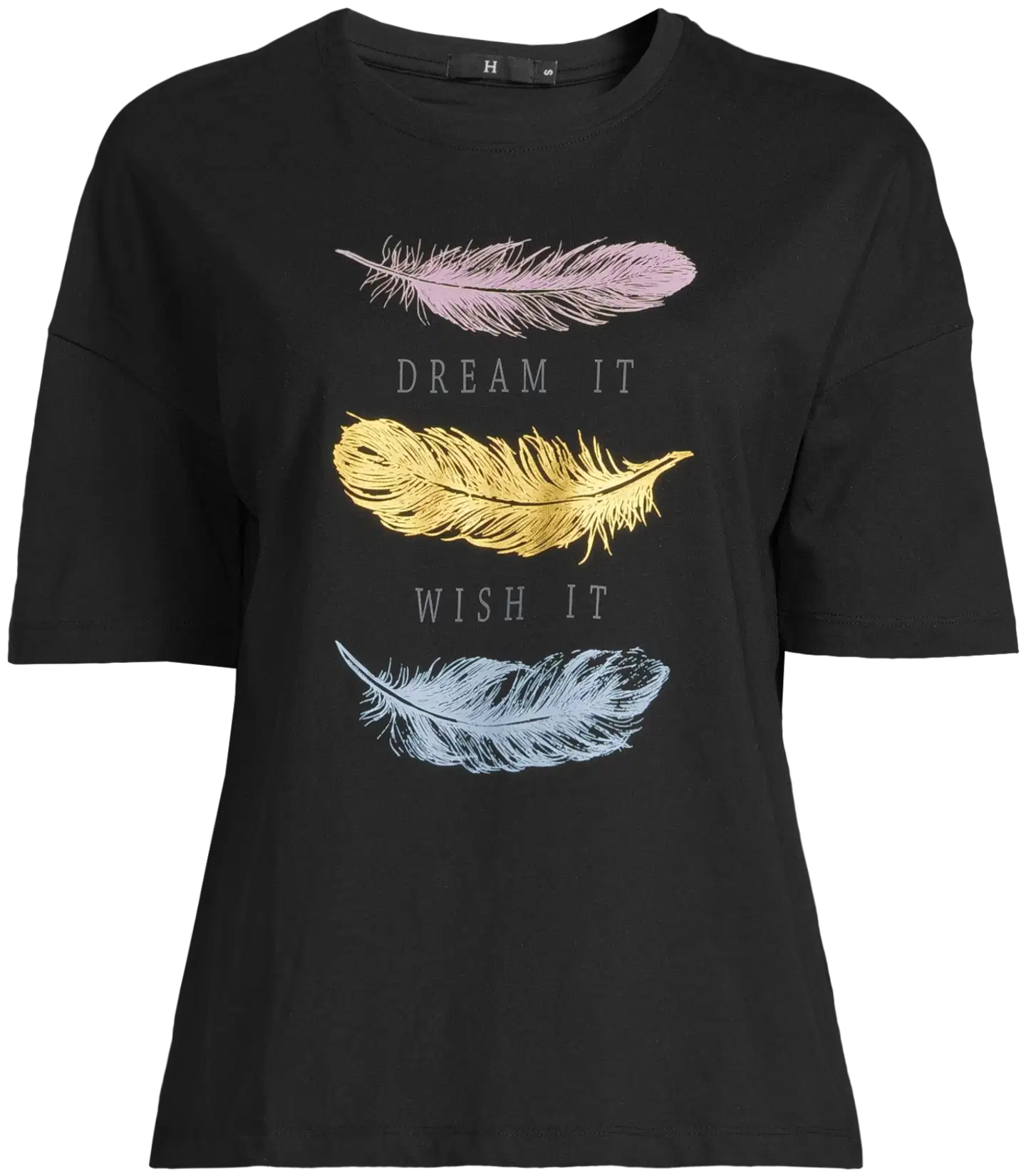 House naisten t-paita print 213H261405 - BLACK - 2