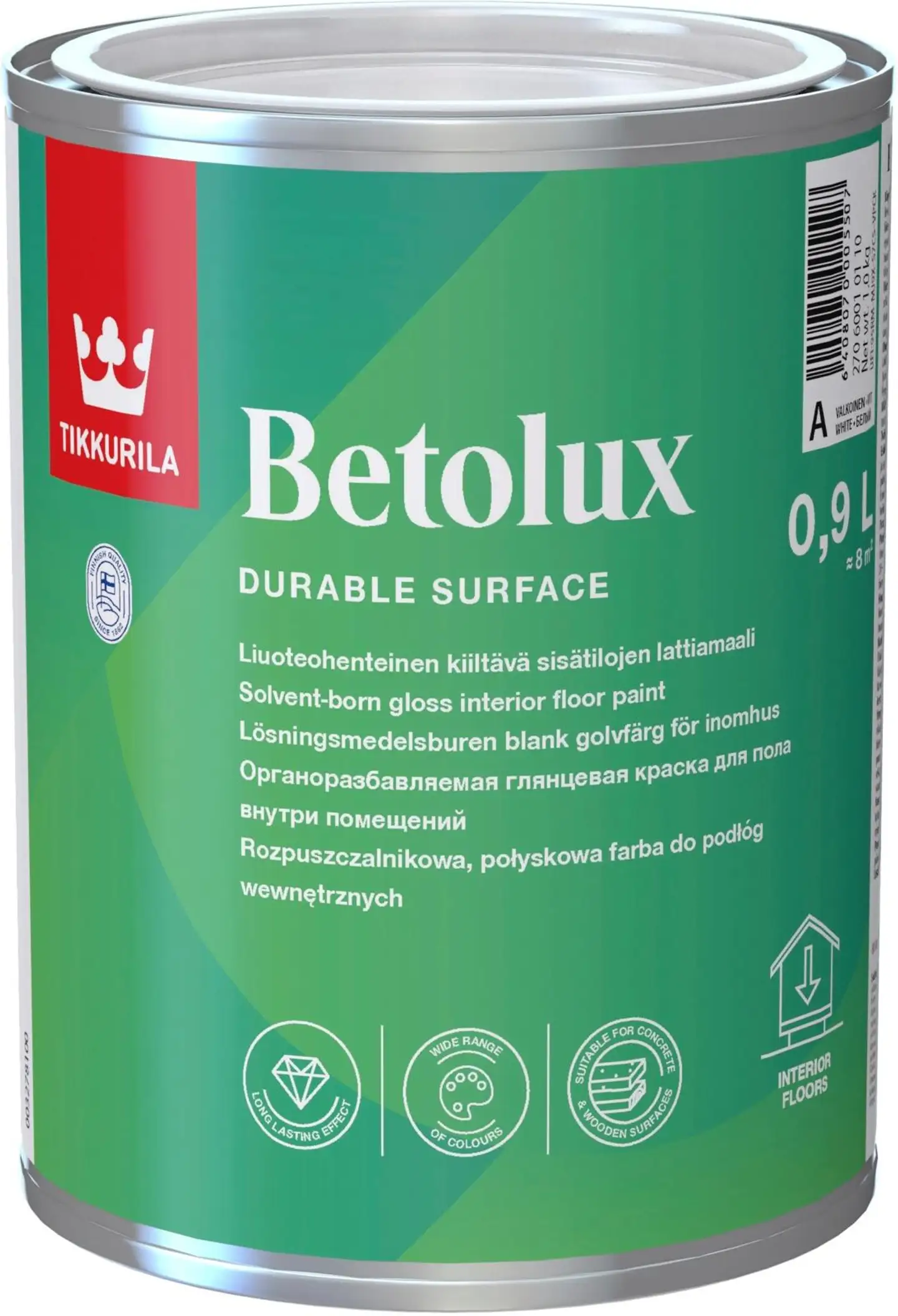 Tikkurila lattiamaali Betolux 0,9 l C sävytettävä kiiltävä