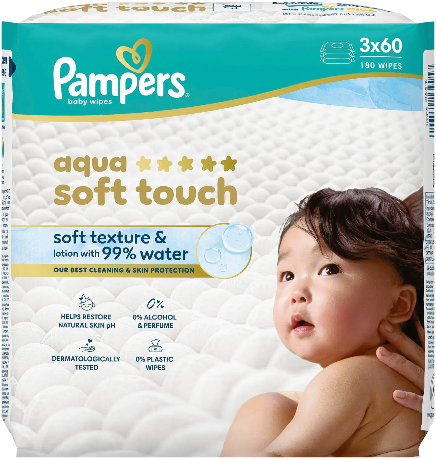 Pampers Harmonie Aqua 3x60kpl puhdistuspyyhe