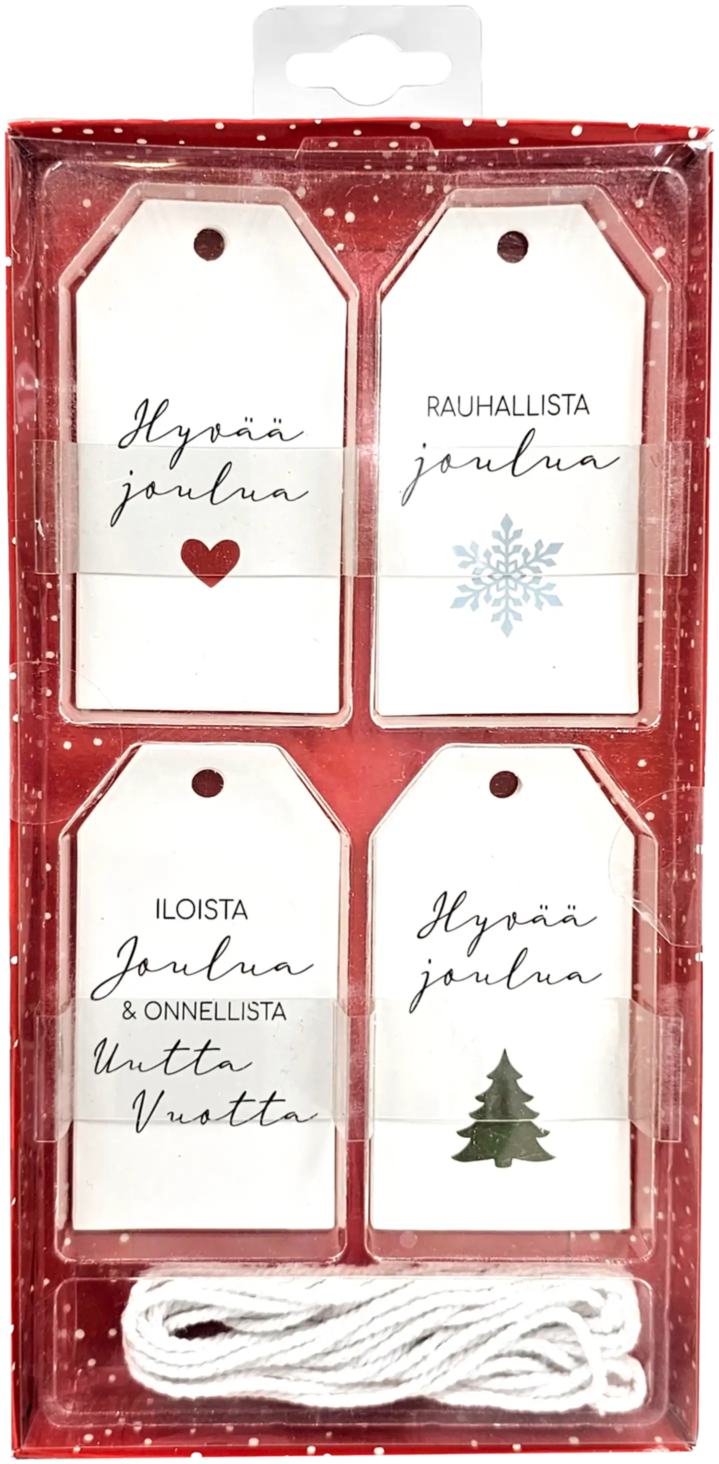 J.K. Primeco pakettikorttisetti Joulutekstit valkoinen 20kpl