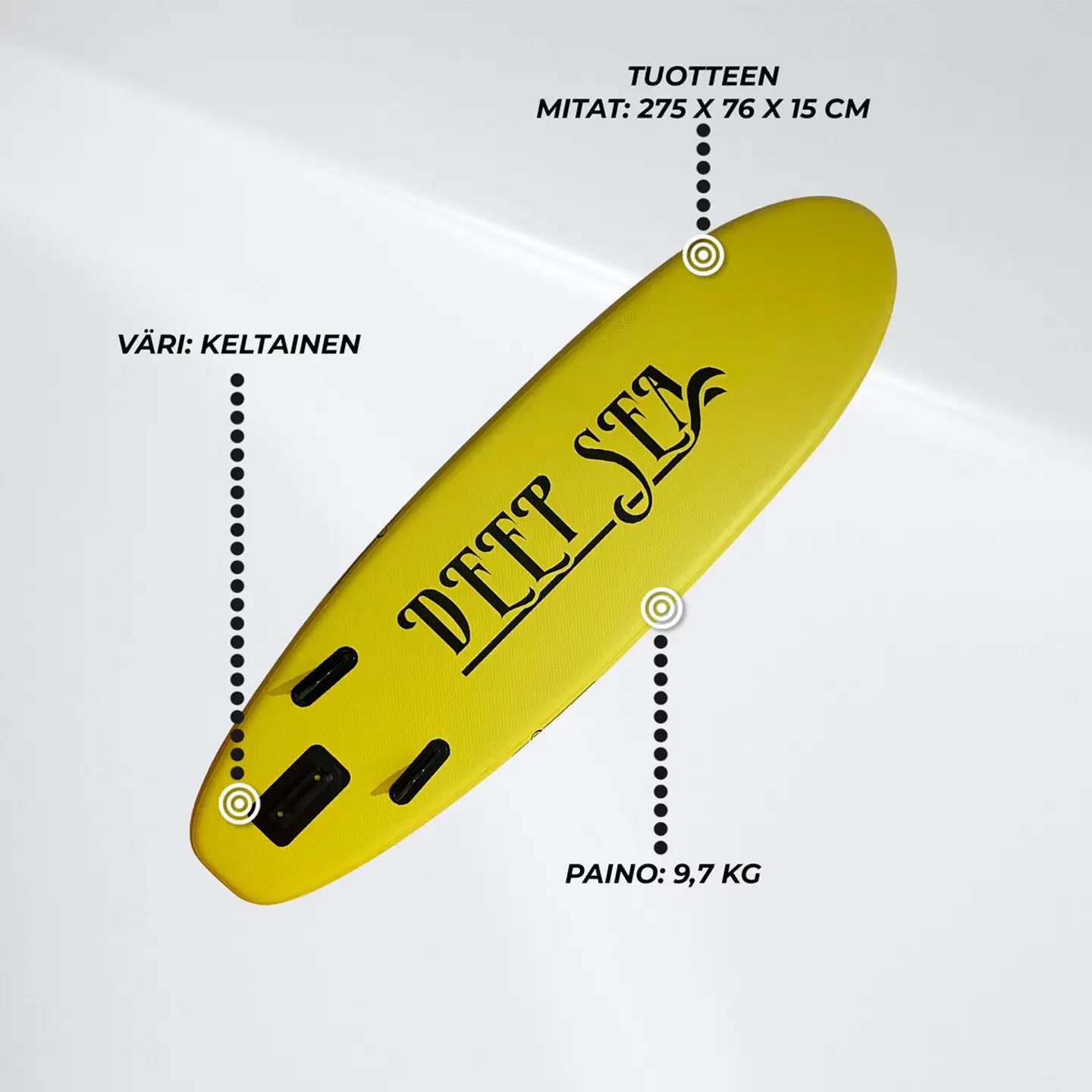 Deep Sea SUP-lautasetti Standard 275cm, Keltainen - 7