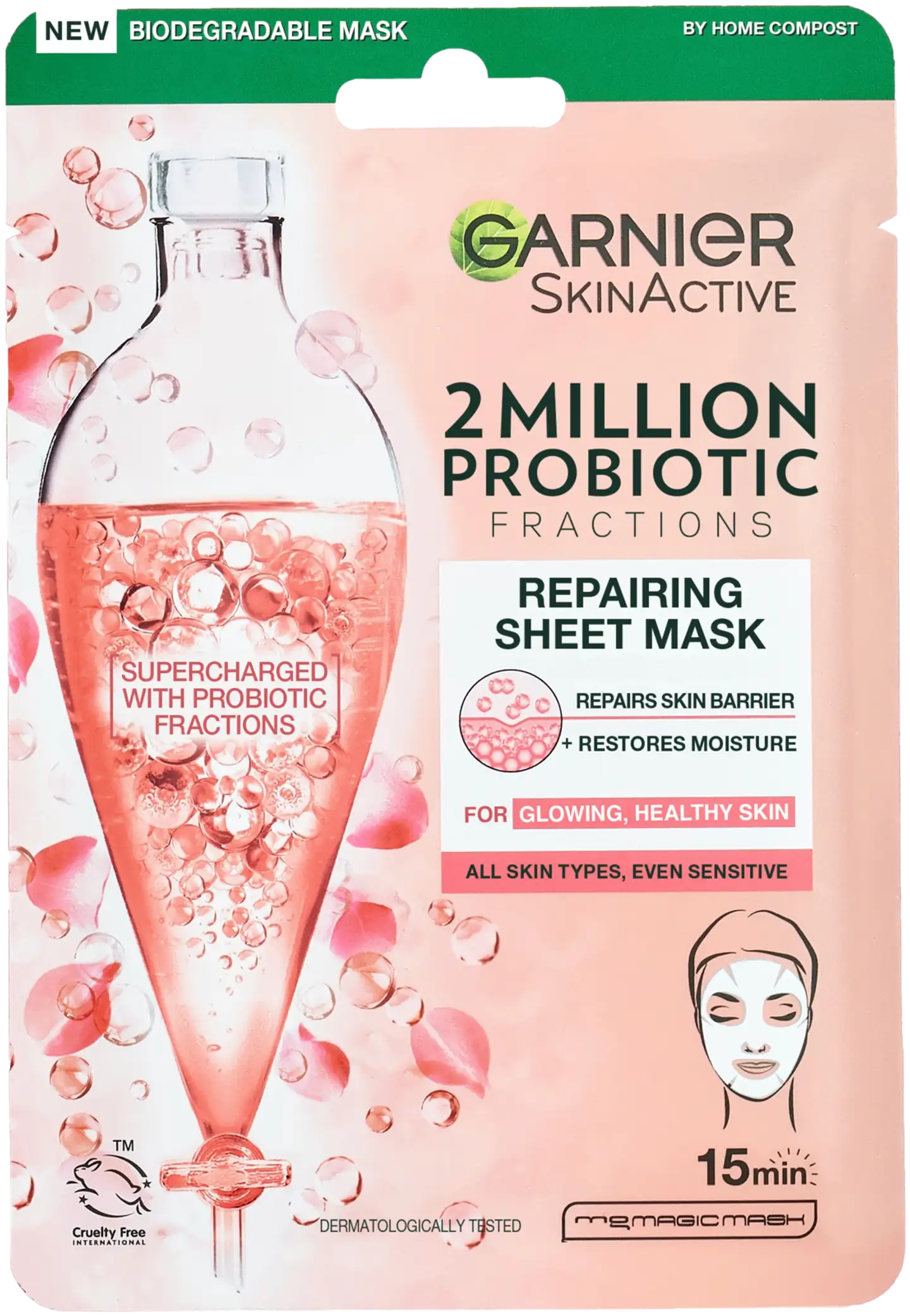 Garnier SkinActive 2 Million Probiotics Fractions Repairing kangasnaamio herkälle iholle 22g - 1