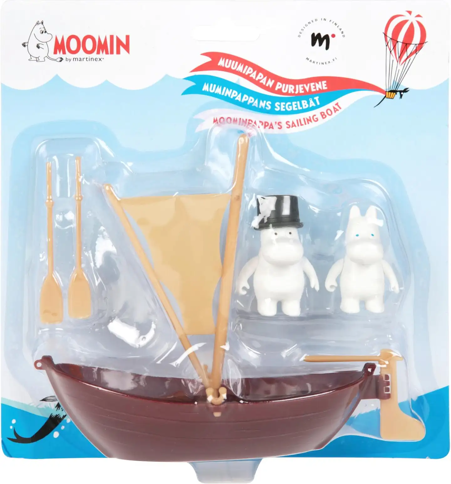 Moomin Muumipapan purjevene ja 2 hahmoa - 1