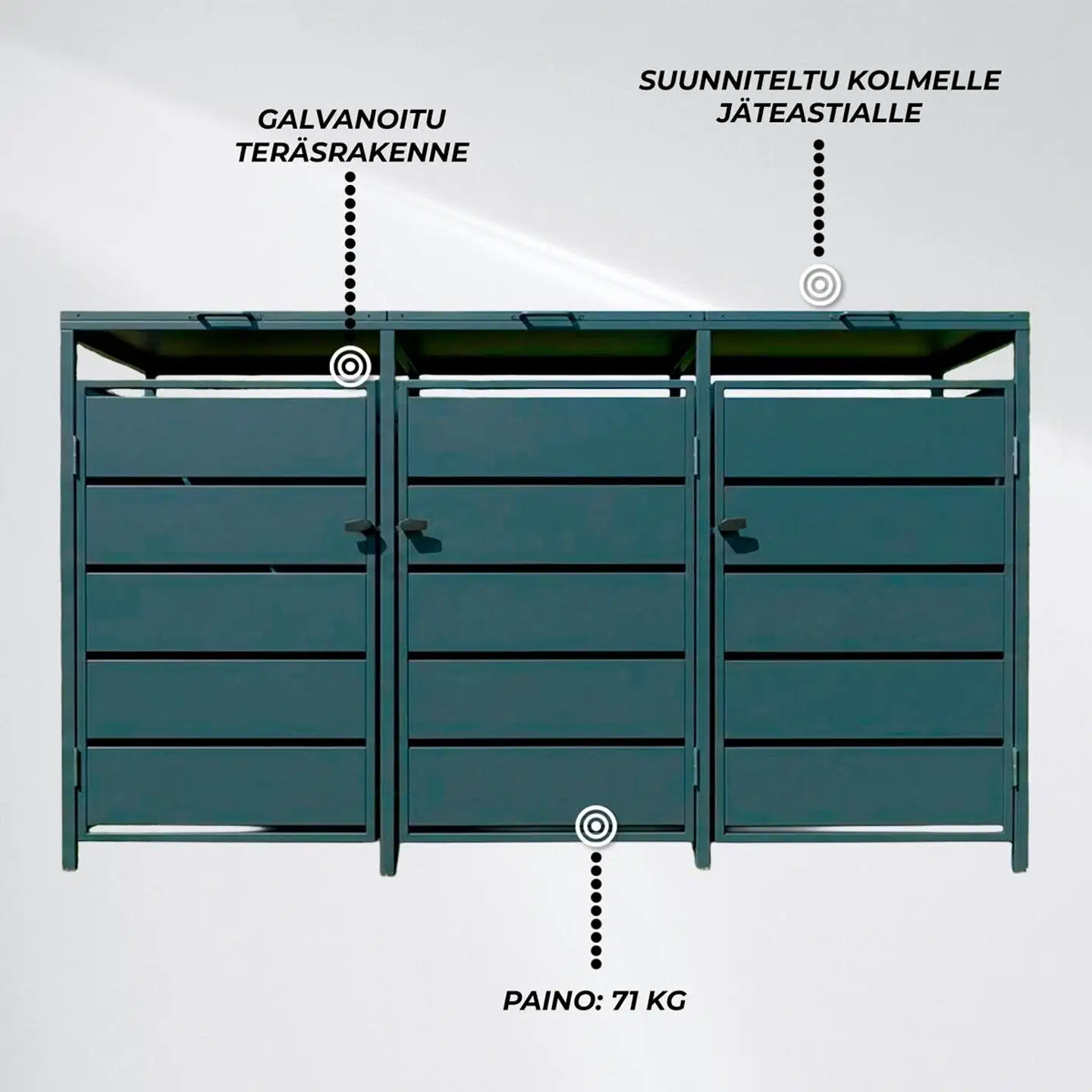 Fornorth roskakatos premium 207x82x121cm - 2