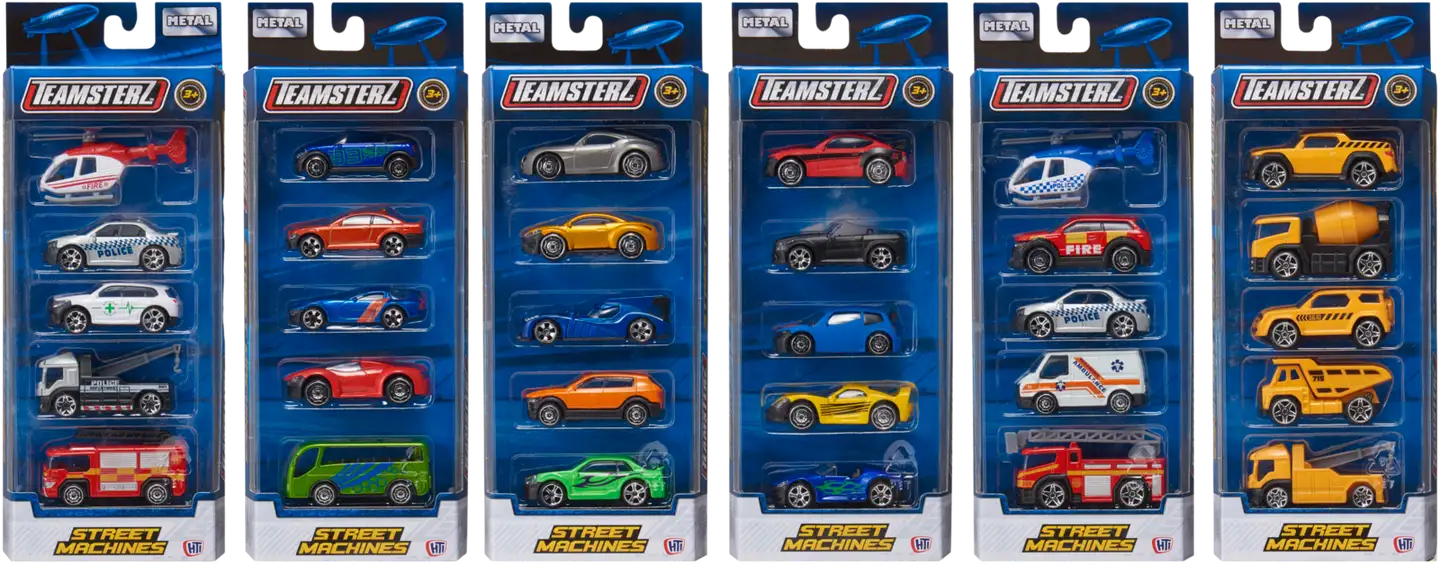 Teamsterz lelu Street Machines die-cast viisi pikkuautoa 3"