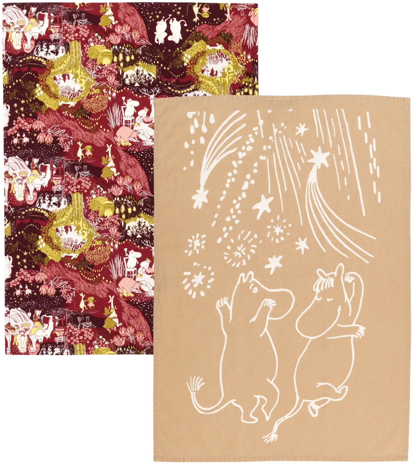 Moomin Arabia Muumi Juhlan Aika keittiöpyyhesetti 50x70cm 2kpl GOTS