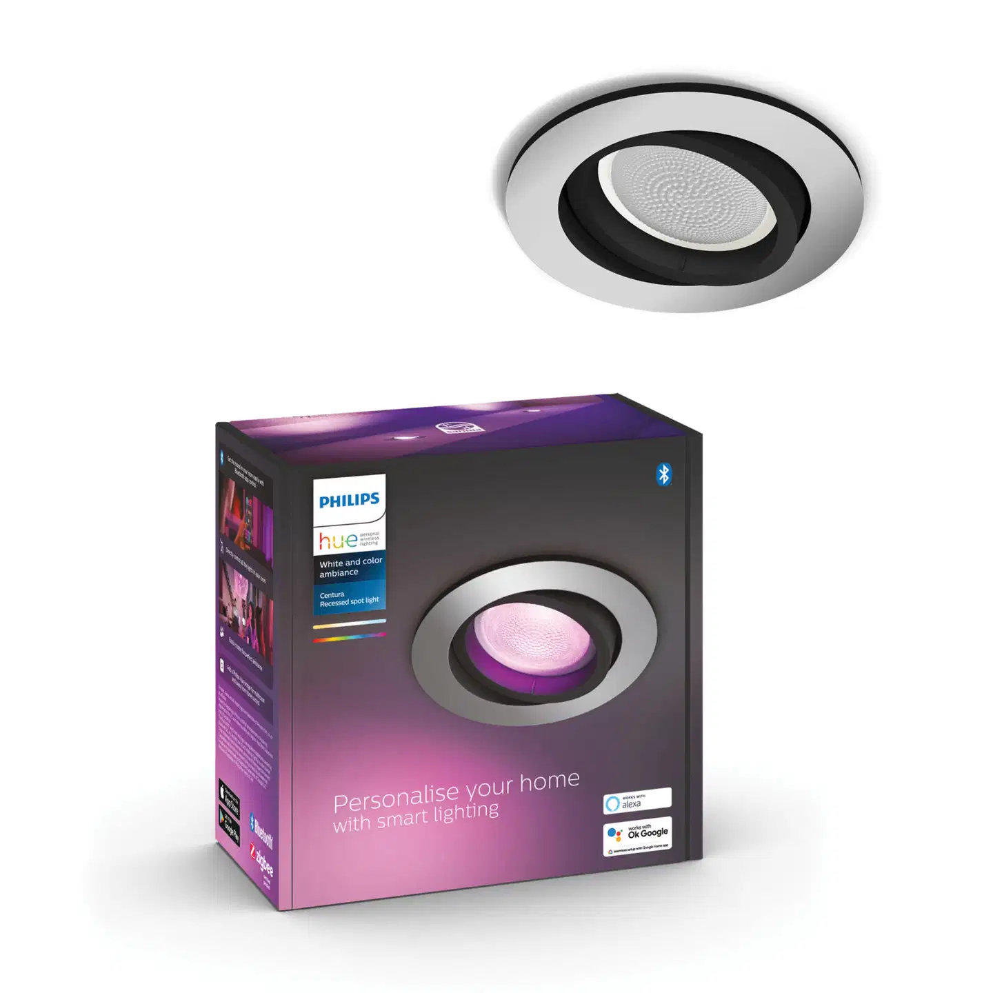 Philips Hue upotettava Centura -kohdevalaisin 4.2W 2000-6500K 400LM regular alumiini - 4