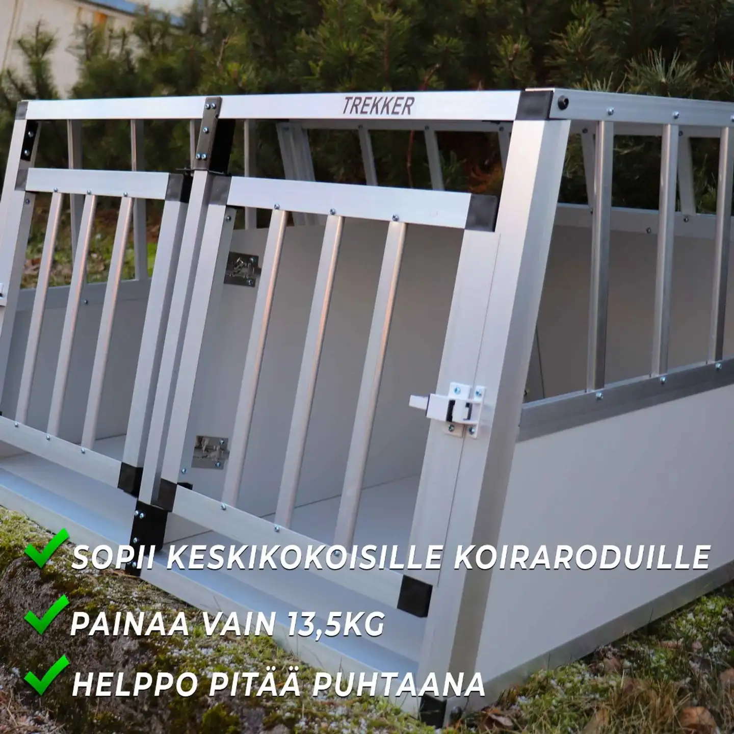 Trekker koiran kuljetushäkki L 89x69x50 cm alumiini - 7