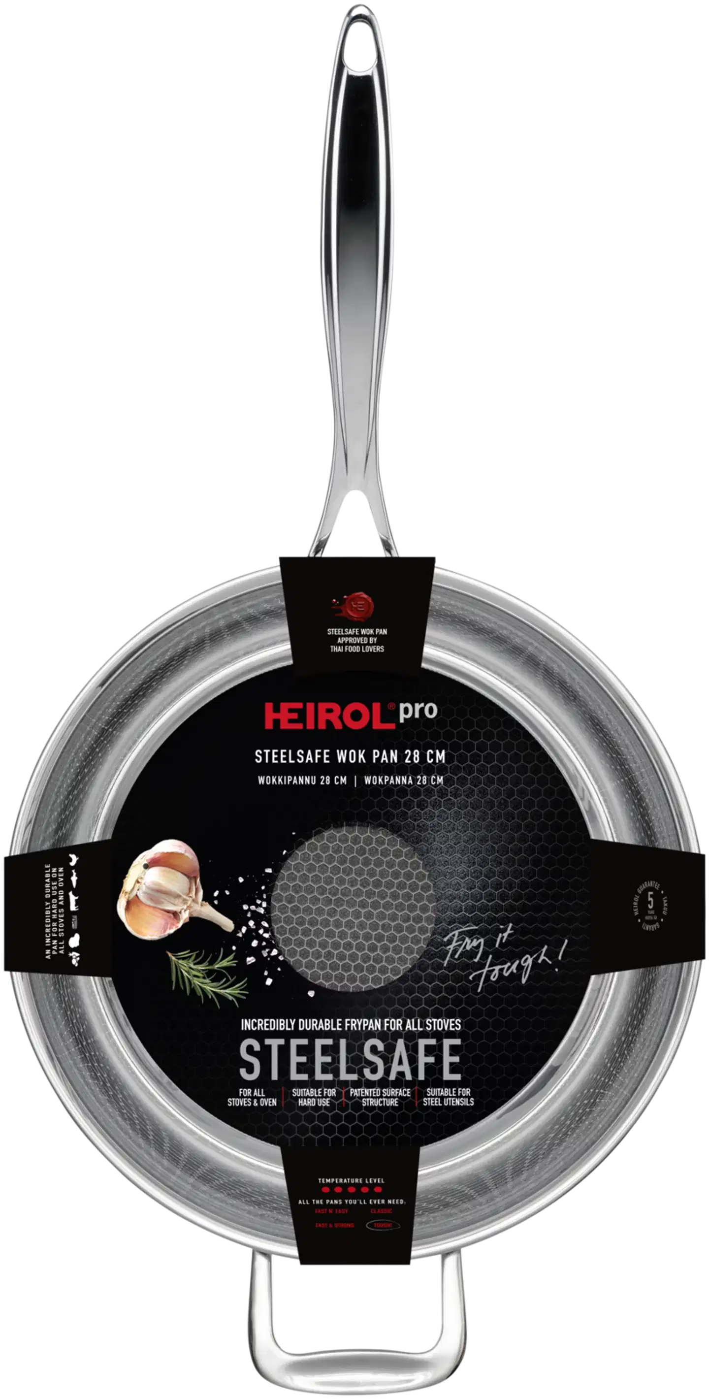 Heirol Wokki-/paistokasari 28 cm Steelsafe™ Pro - 3