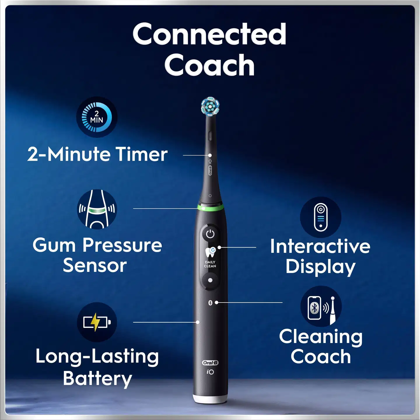 Oral-B iO 6 -sähköhammasharja, Giftset, Musta, 4 vaihtoharjaa, Matkakotelo - 3