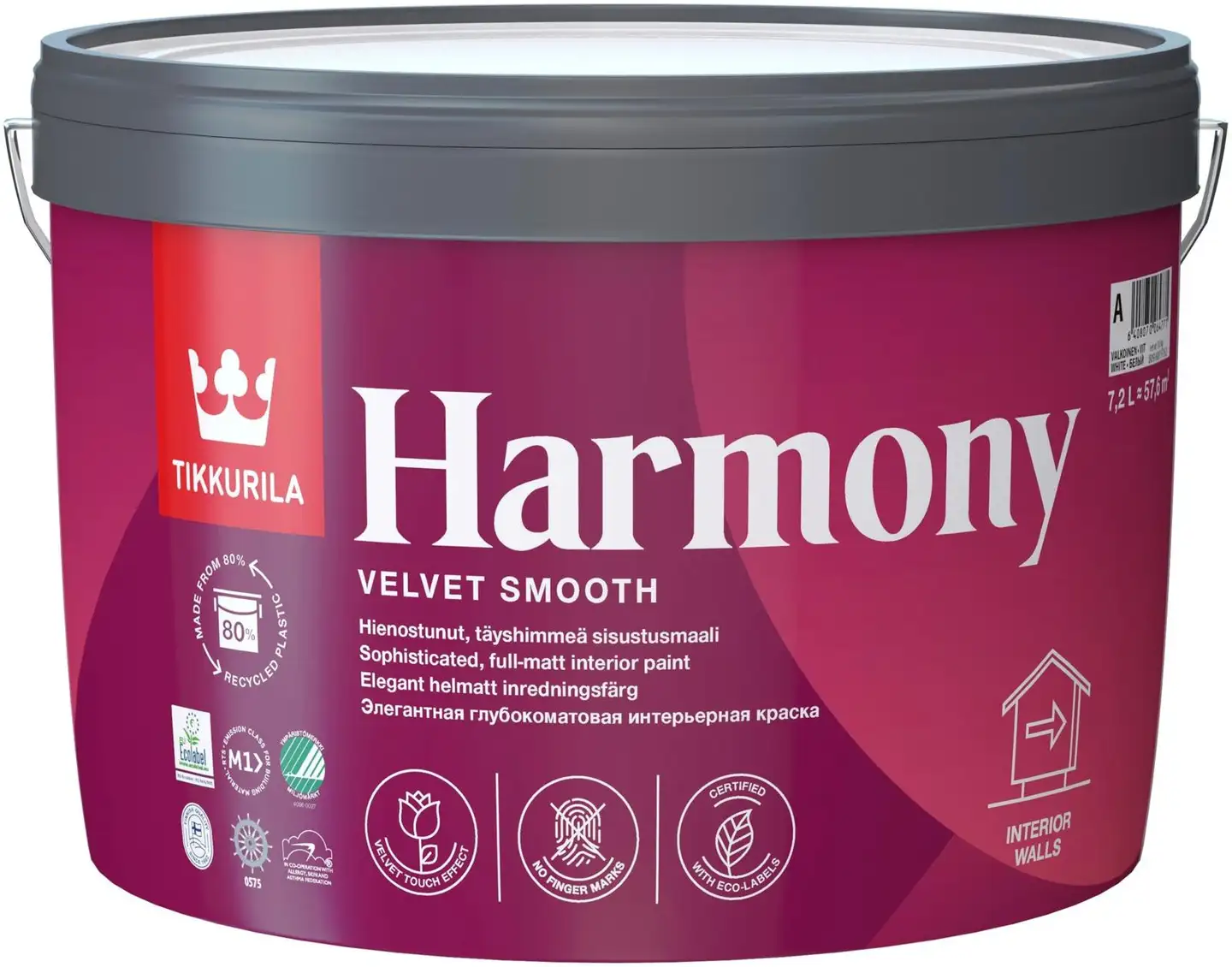 Tikkurila sisustusmaali Harmony 7,2 l A valkoinen sävytettävissä täyshimmeä