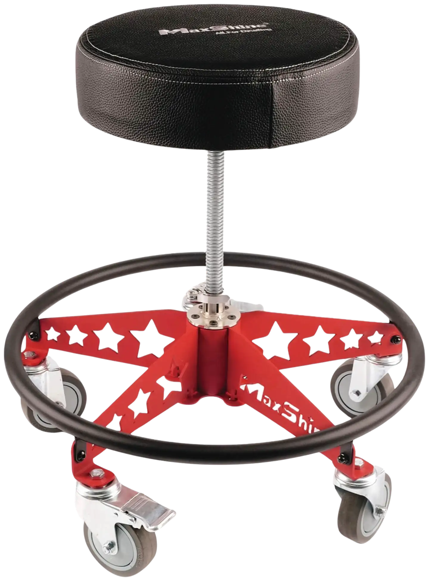 Maxshine 702313 Premium  Detailing jakkara – säädettävä työtuoli 45–65 cm, pehmustettu istuin, 4” teollisuuspyörät, 180 kg kantavuus, lisävarusteena työkalutarjotin - 1