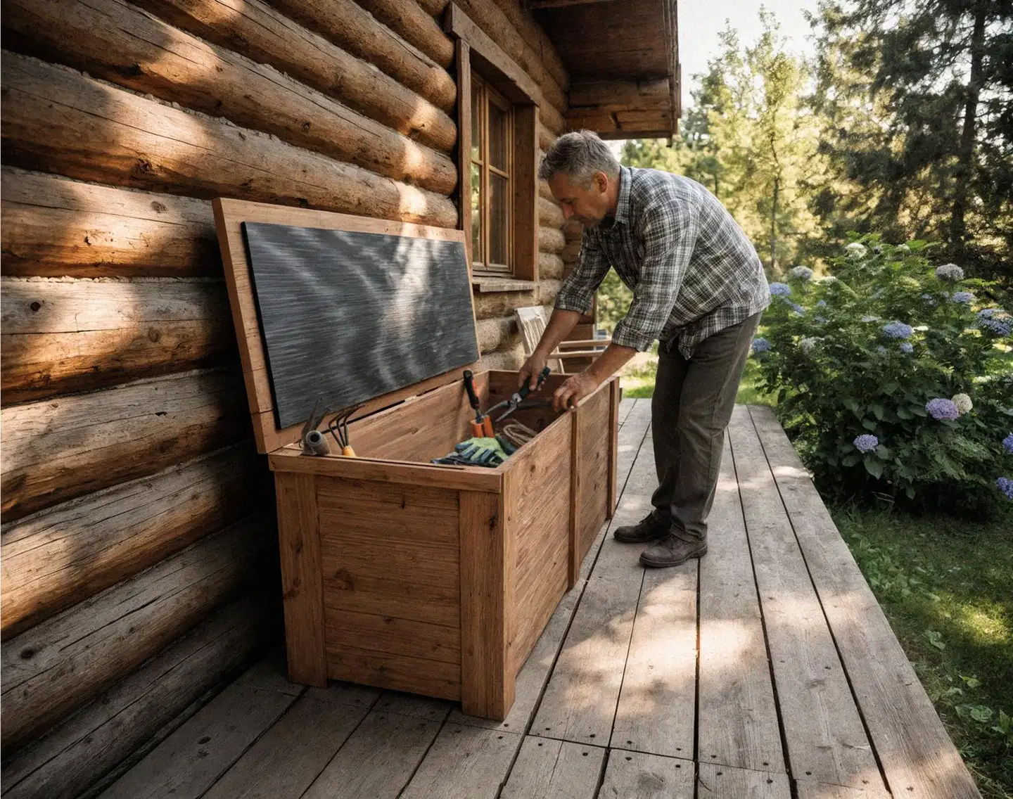 Piha-arkku luonnonruskea 57x61x160cm - 4