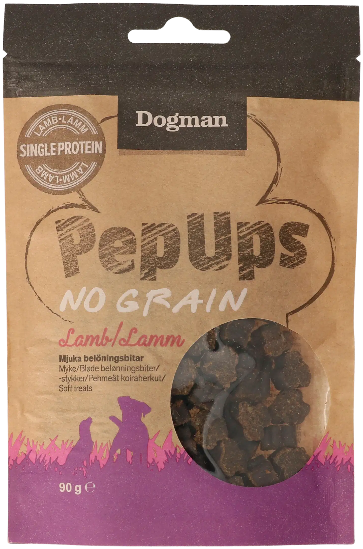 Dogman Pep Ups No Grain Lammas pehmeät koiranherkut 90g
