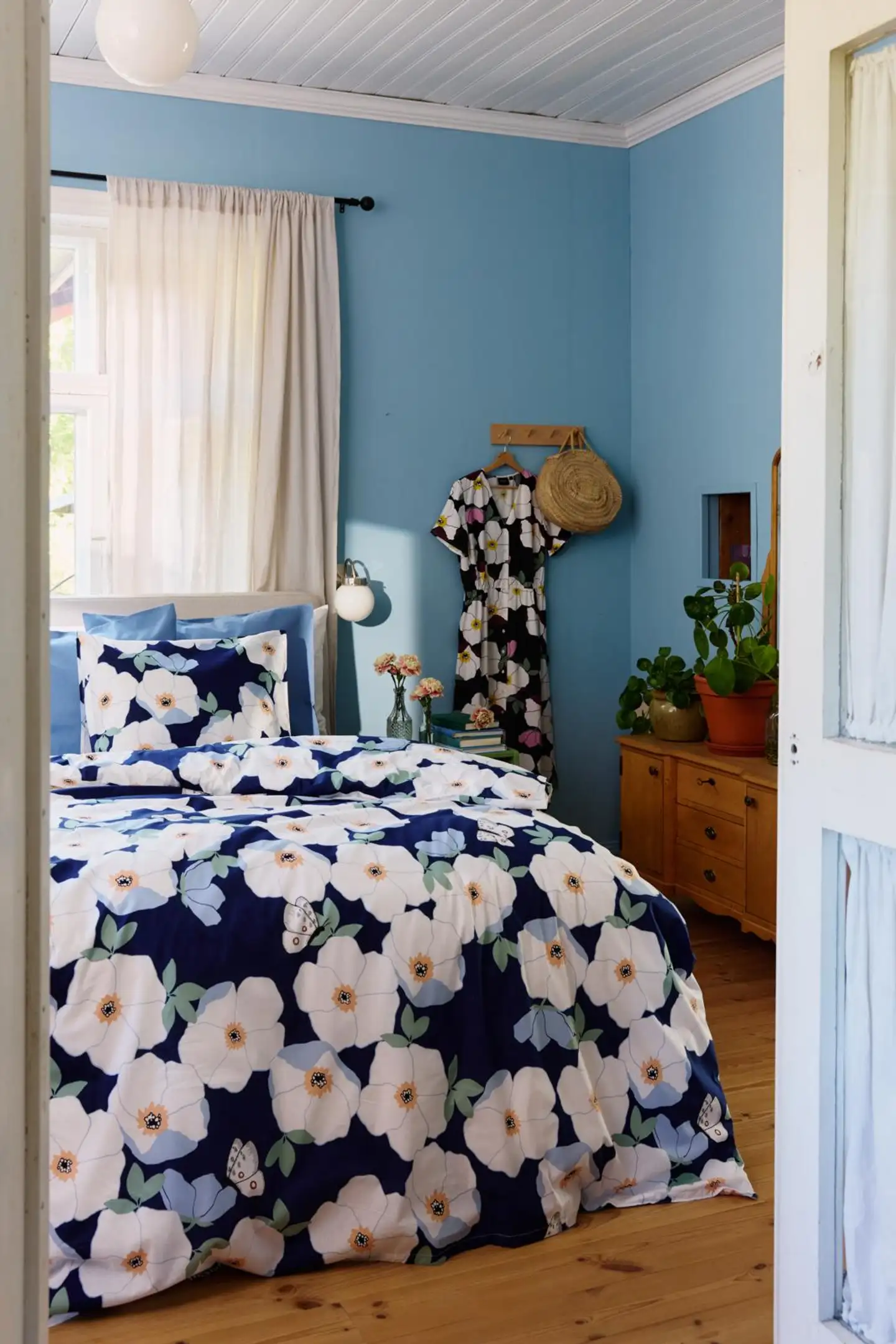 Finlayson pussilakanasetti Ruusa 150x210+50x60 t.sininen/salvia - 6