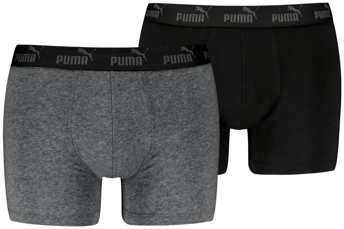 Puma Elements miesten basic boxerit 2-pack - Grey Melange / Black - 1