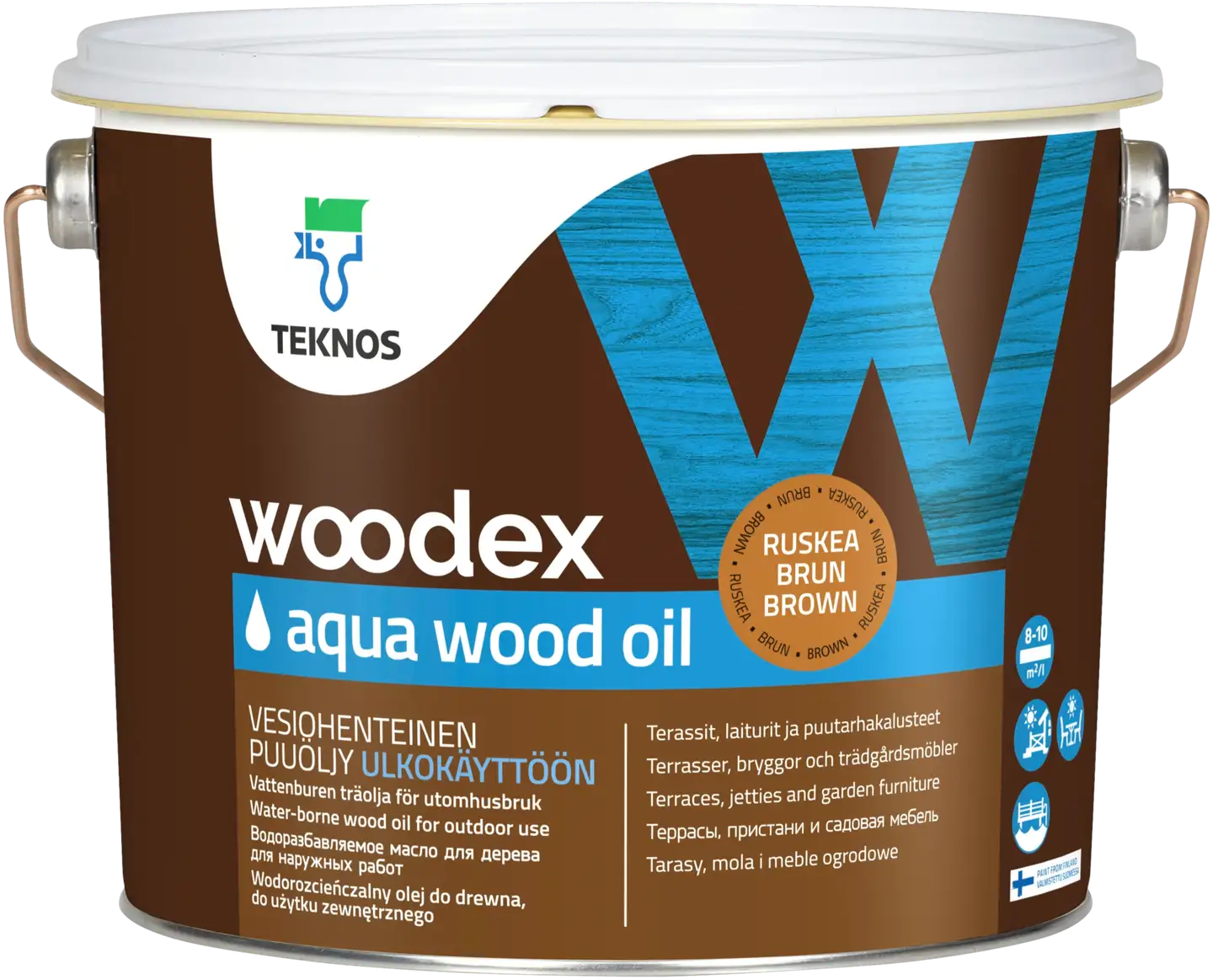 Teknos puuöljy Woodex Aqua Wood Oil 2,7 l ruskea