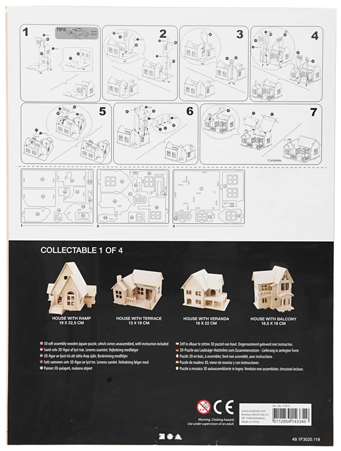 Creativ Company 3d-palapeli talo terasseineen miniatyyri - 3