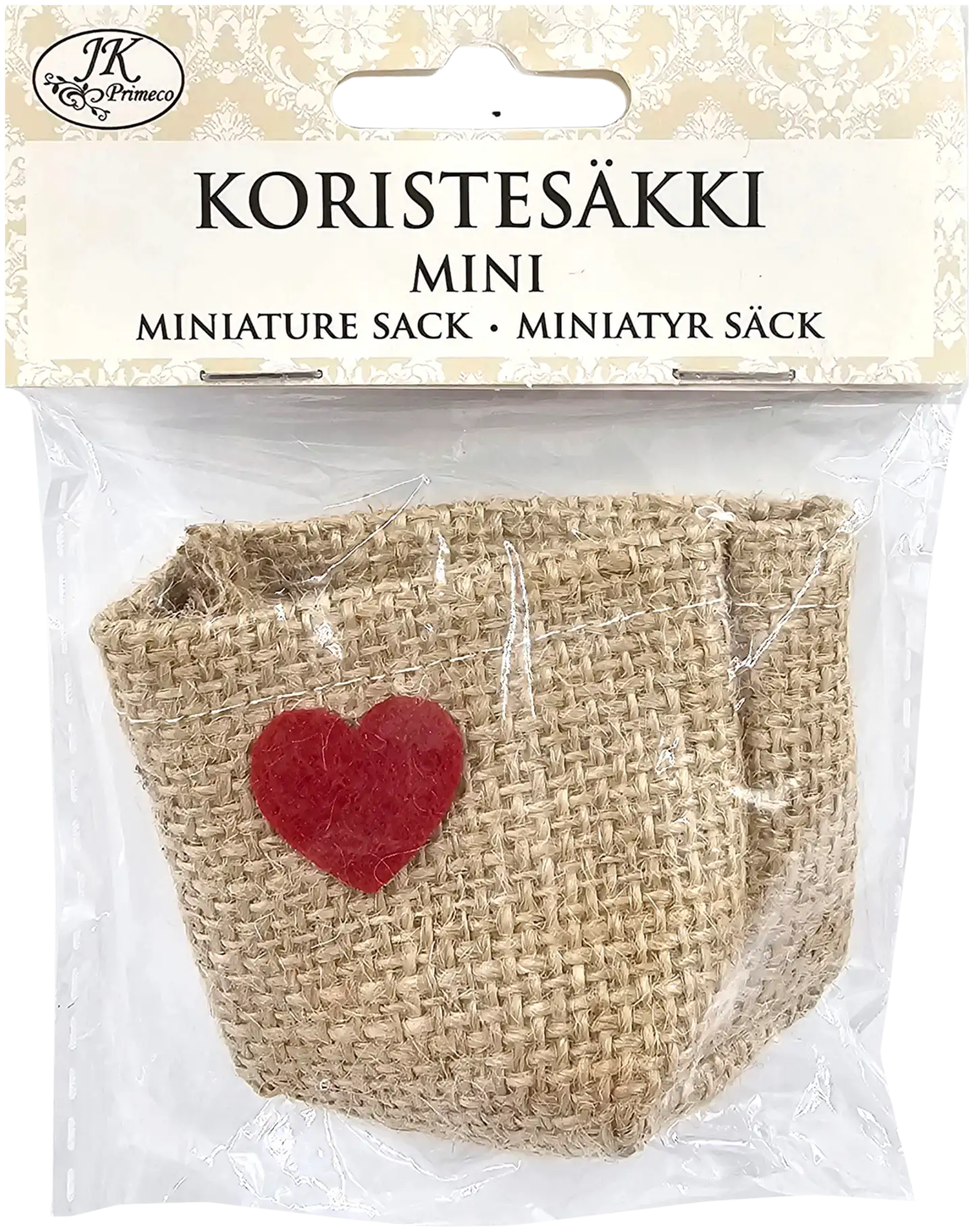 J.K. Primeco koristesäkki mini Sydän punainen - 1