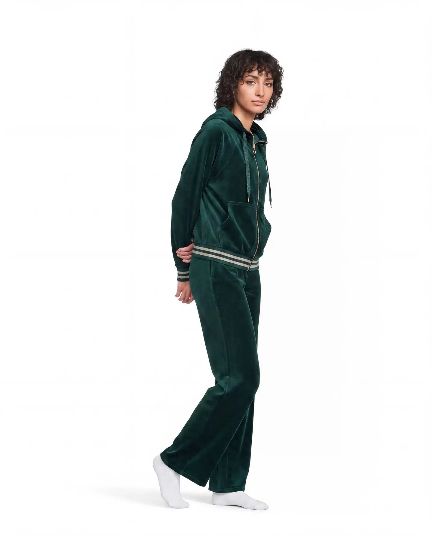 Danskin naisten hupparitakki velour DCA2601C - Dark Sea - 4