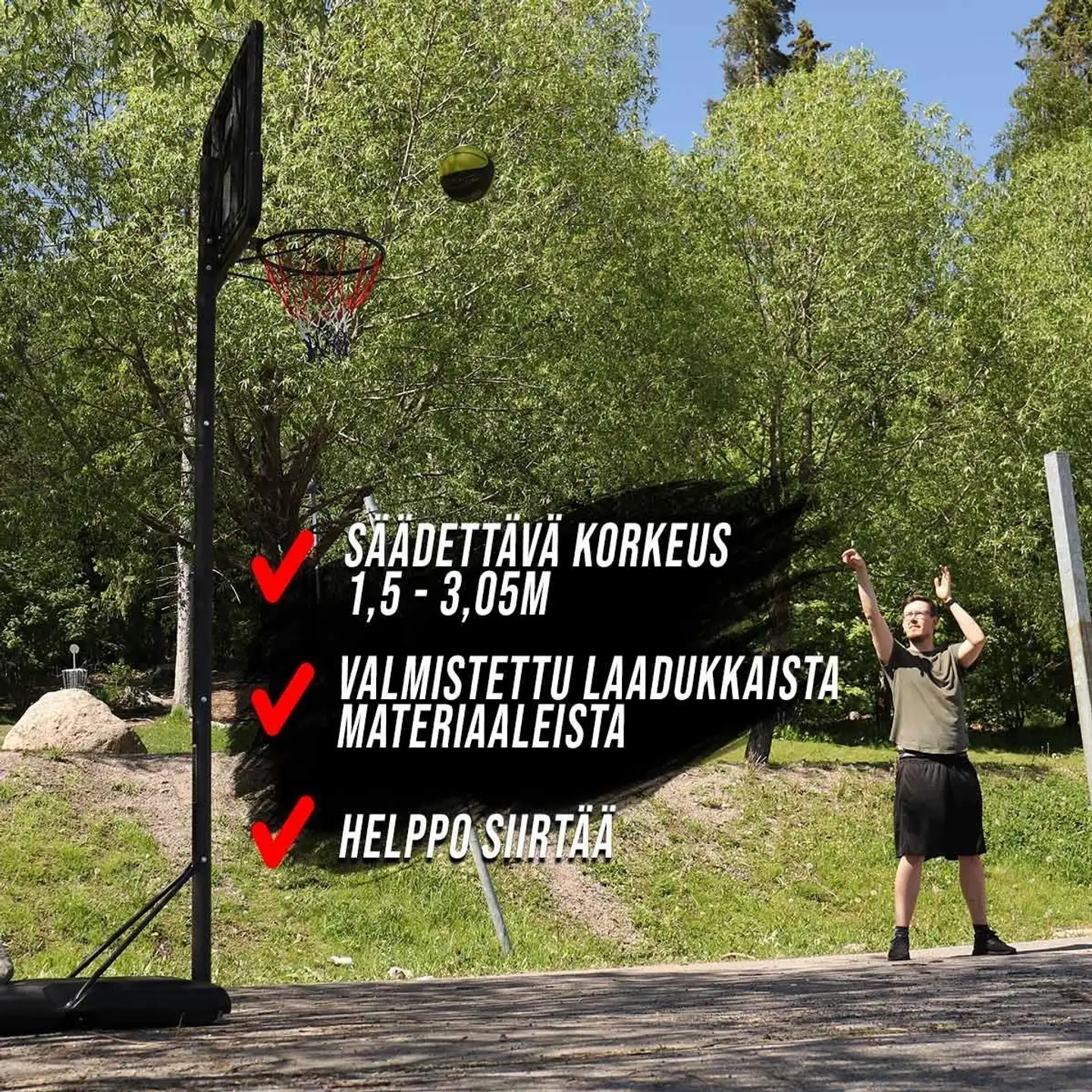 ProSport koripalloteline 1,5-3,05 m - 9