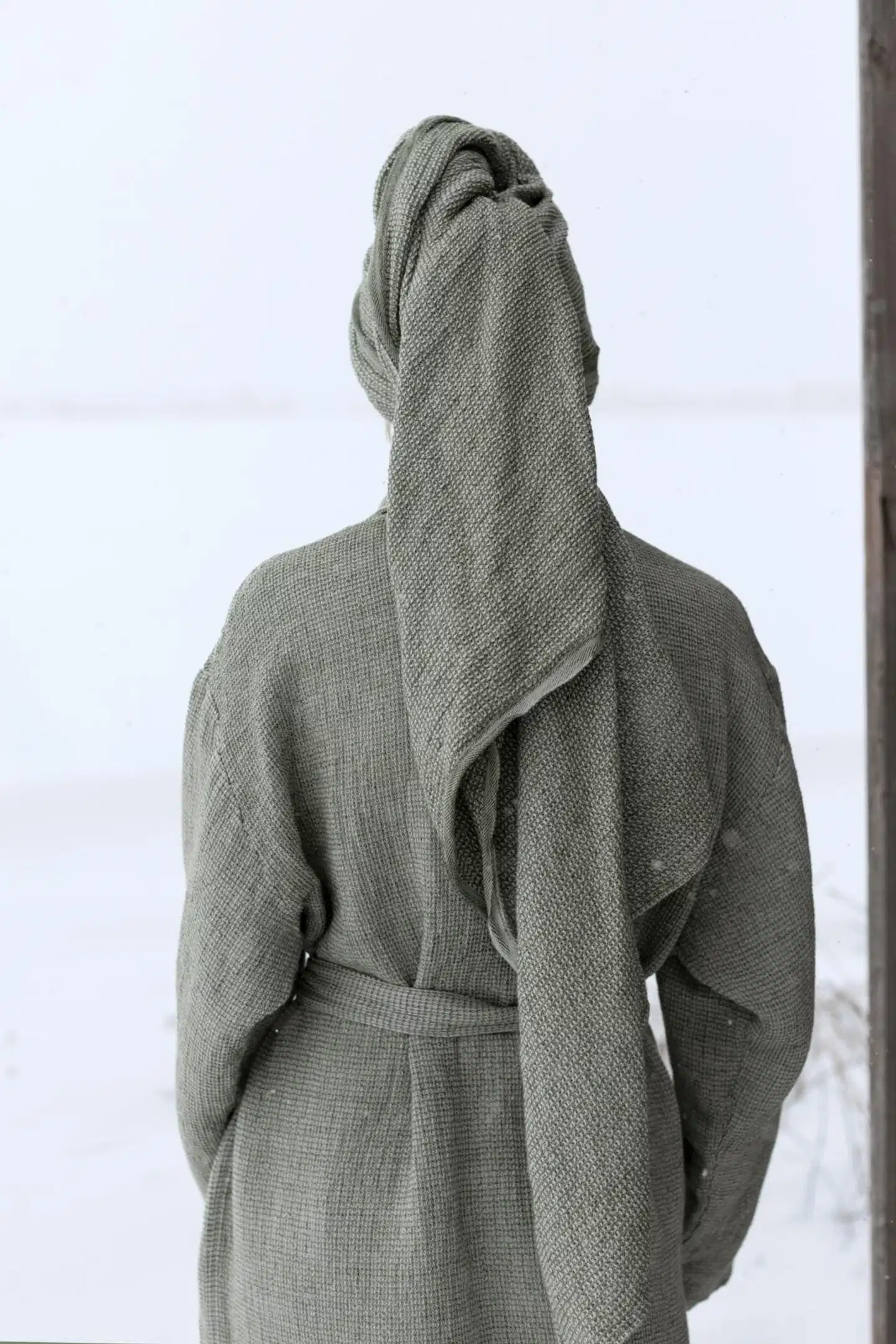 Lapuan Kankurit jättipyyhe Terva 85x180 cm valko-oliivi - 7