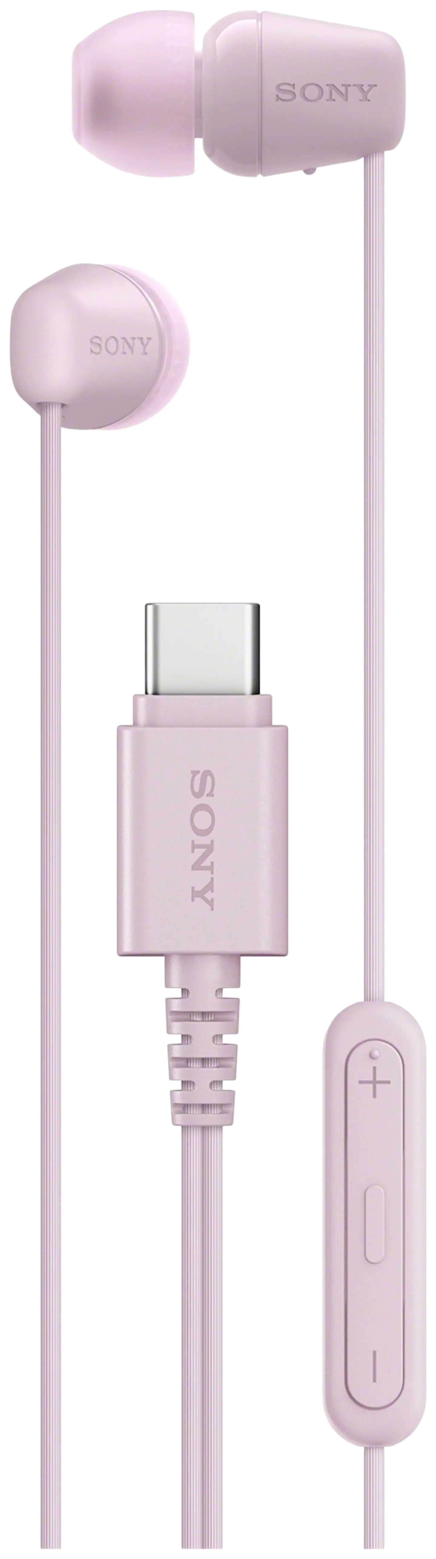 Sony langalliset nappikuulokkeet USB-C liitännällä IER‑EX15CP pinkki - 1