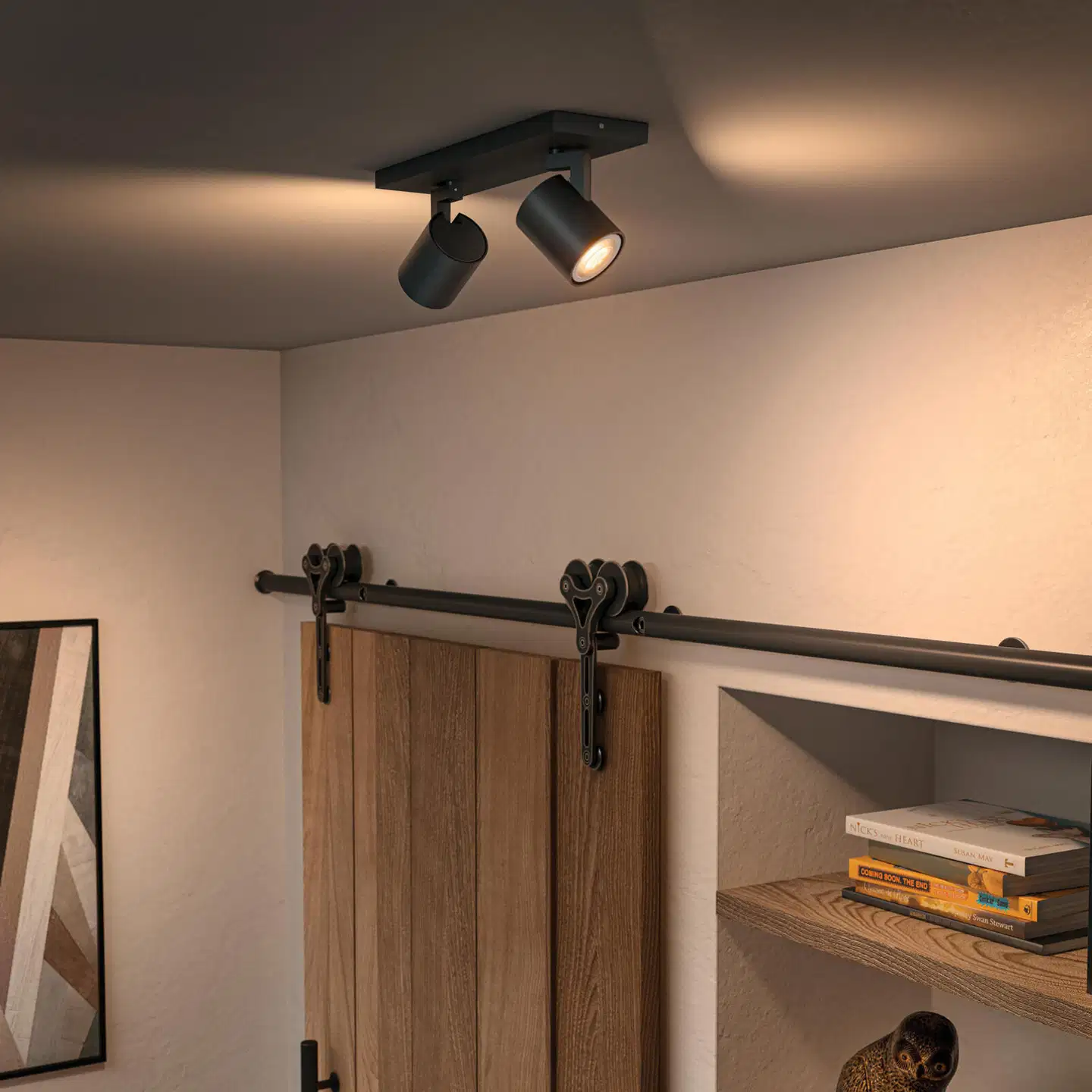Philips Hue Runner -kohdevalaisin kahdella spotilla 4.2W 2200-6500K 400LM musta - 5