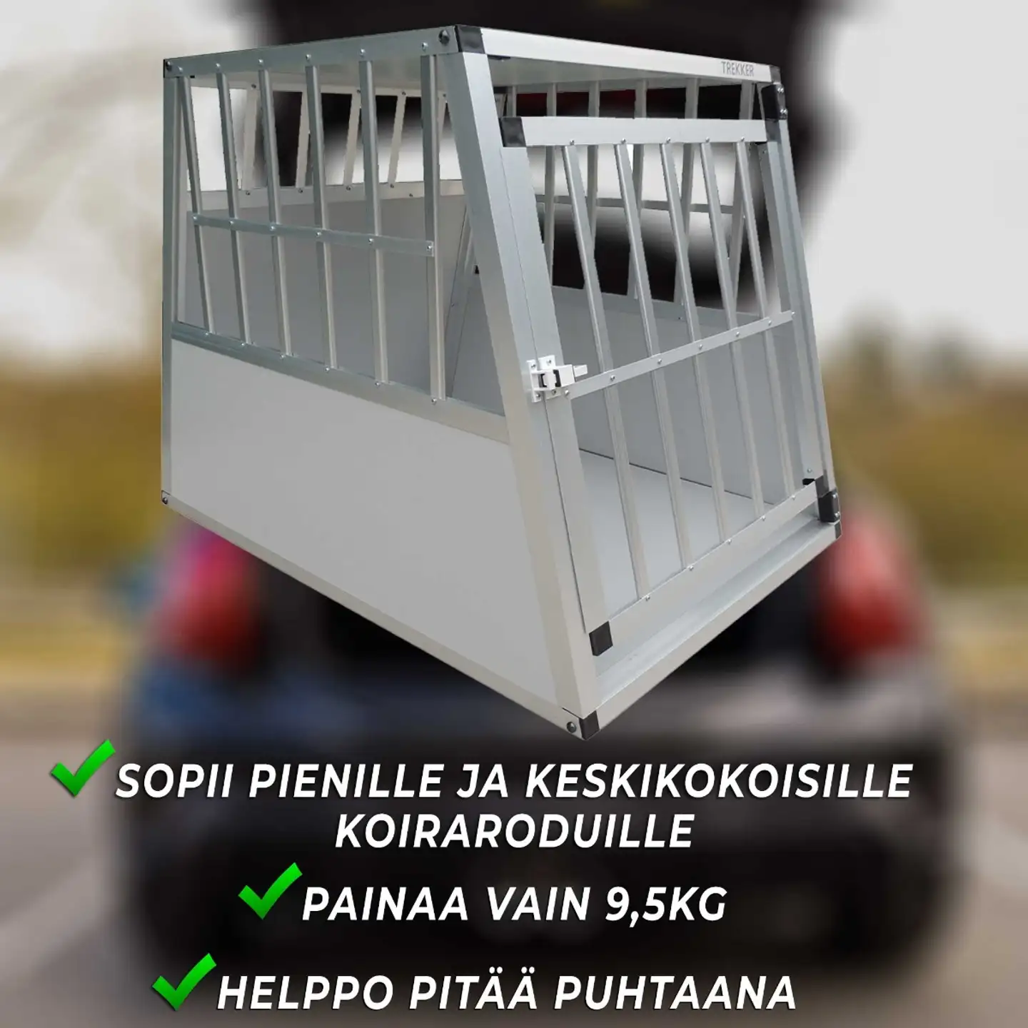 Trekker koiran kuljetushäkki M 65x90x69,5 cm alumiini - 8