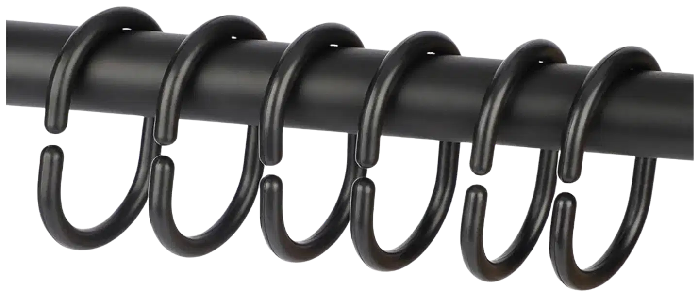 Ihanin suihkuverhorenkaat musta 10 kpl - 1