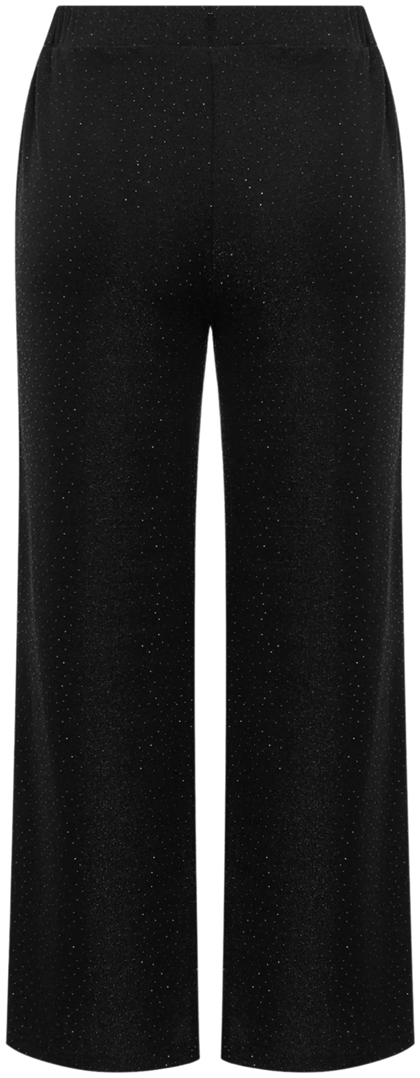WKLY. naisten juhlavat kimalletrikoohousut wide leg 222W382670 - Black - 2