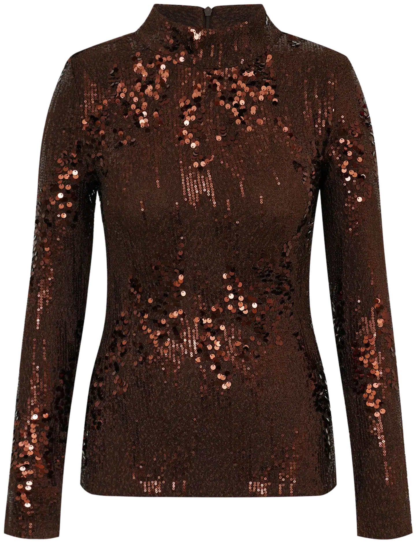 WKLY. naisten juhlatrikoopusero paljetti 213W382678 - Copper Brown - 1