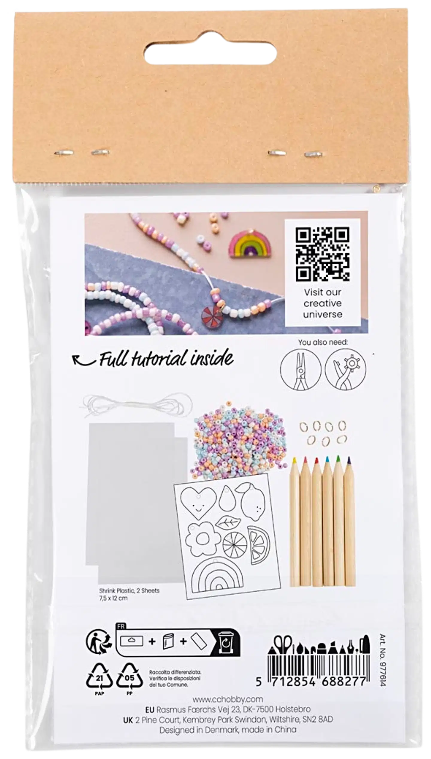 Creativ Company askartelupakkaus rannekorut kutistemuovista - 2