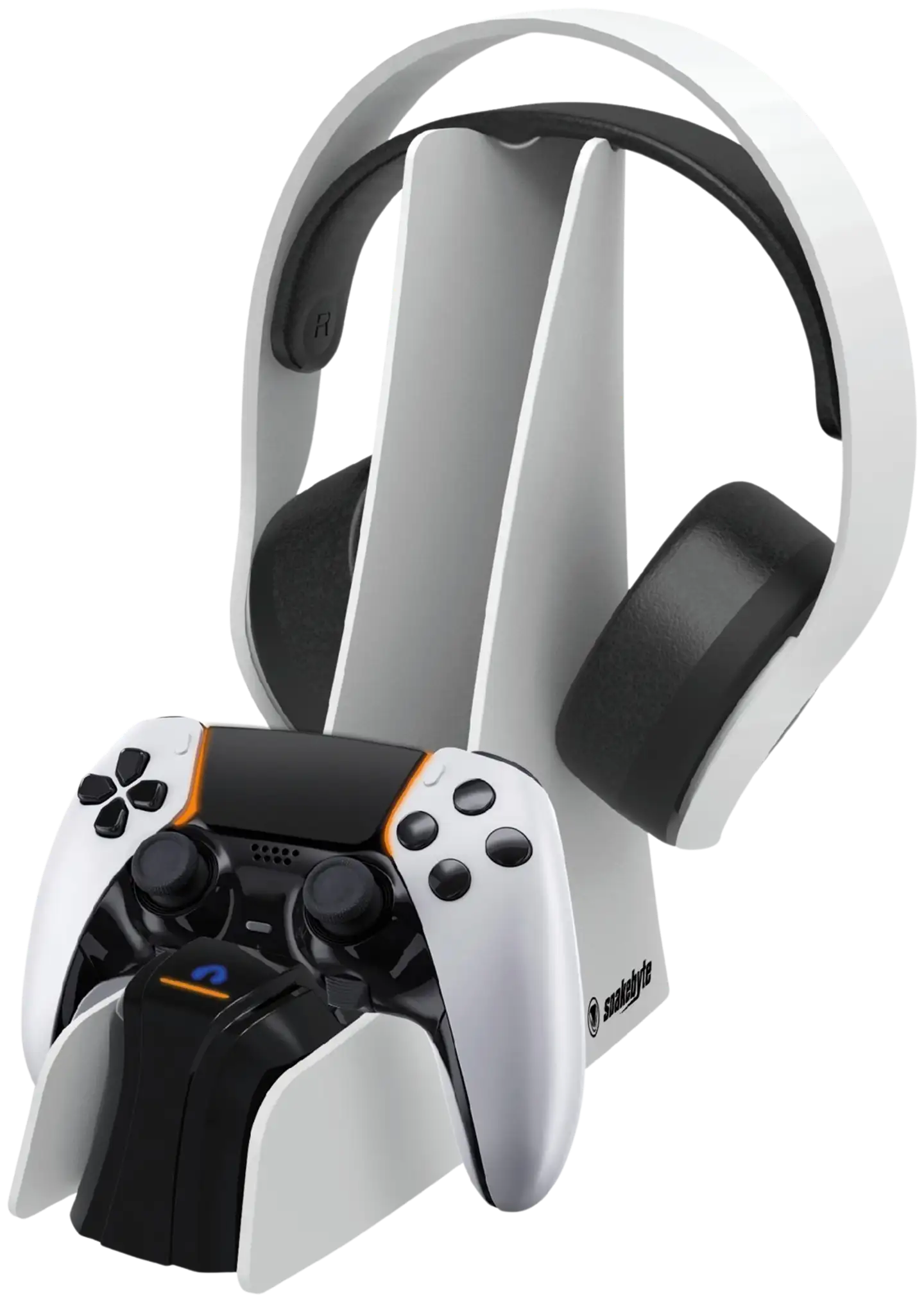 Snakebyte lataustelakka PS5 ohjaimille ja langattomalle pelikuulokkeelle - valkoinen - 2