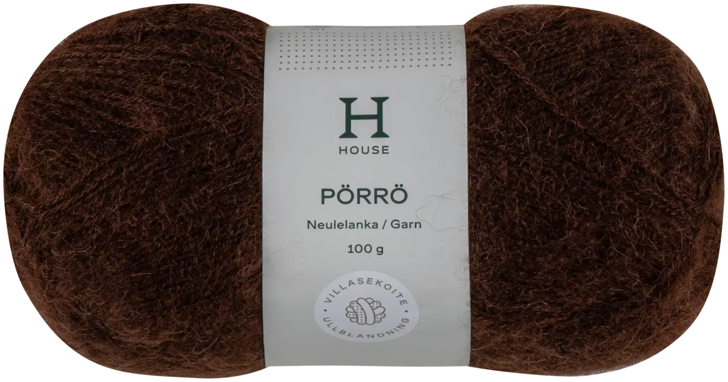 House lanka mohair-villa-akryyli Pörrö 100 g Brown 1182