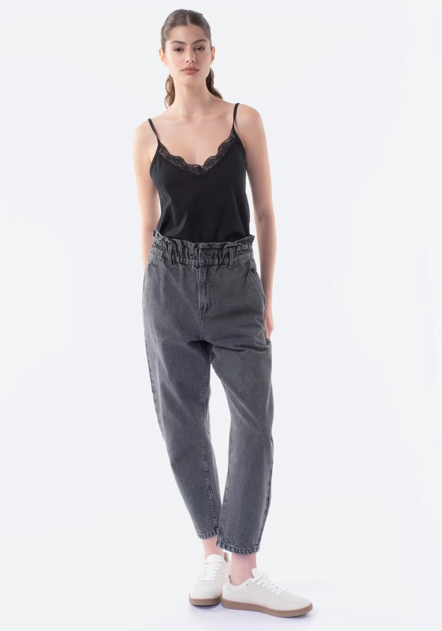 TEX naisten toppi pitsisomisteella I958550 - BLACK 1 - 2