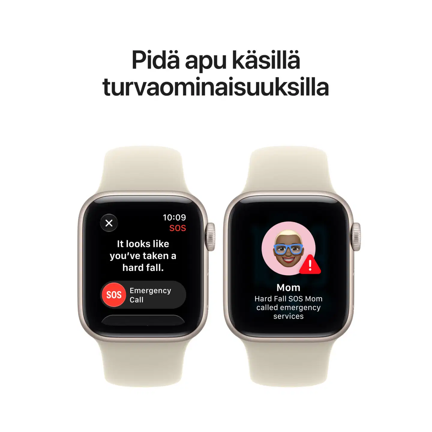 Apple Watch SE 3 GPS + Cellular 40 mm:n tähtivalkea alumiinikuori ja hiekanvärinen urheiluranneke - S/M - MJLC4QN/A - 4