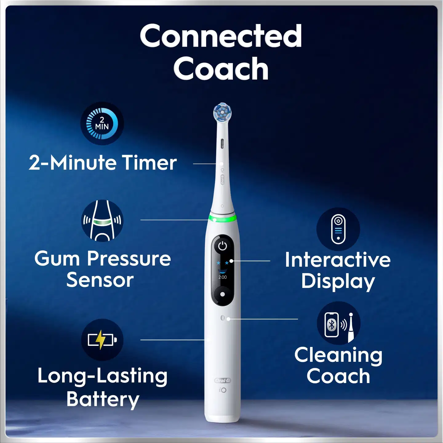 Oral-B iO6 White sähköhammasharja + matkakotelo + hammasharjateline + lisävaihtoharja - 10