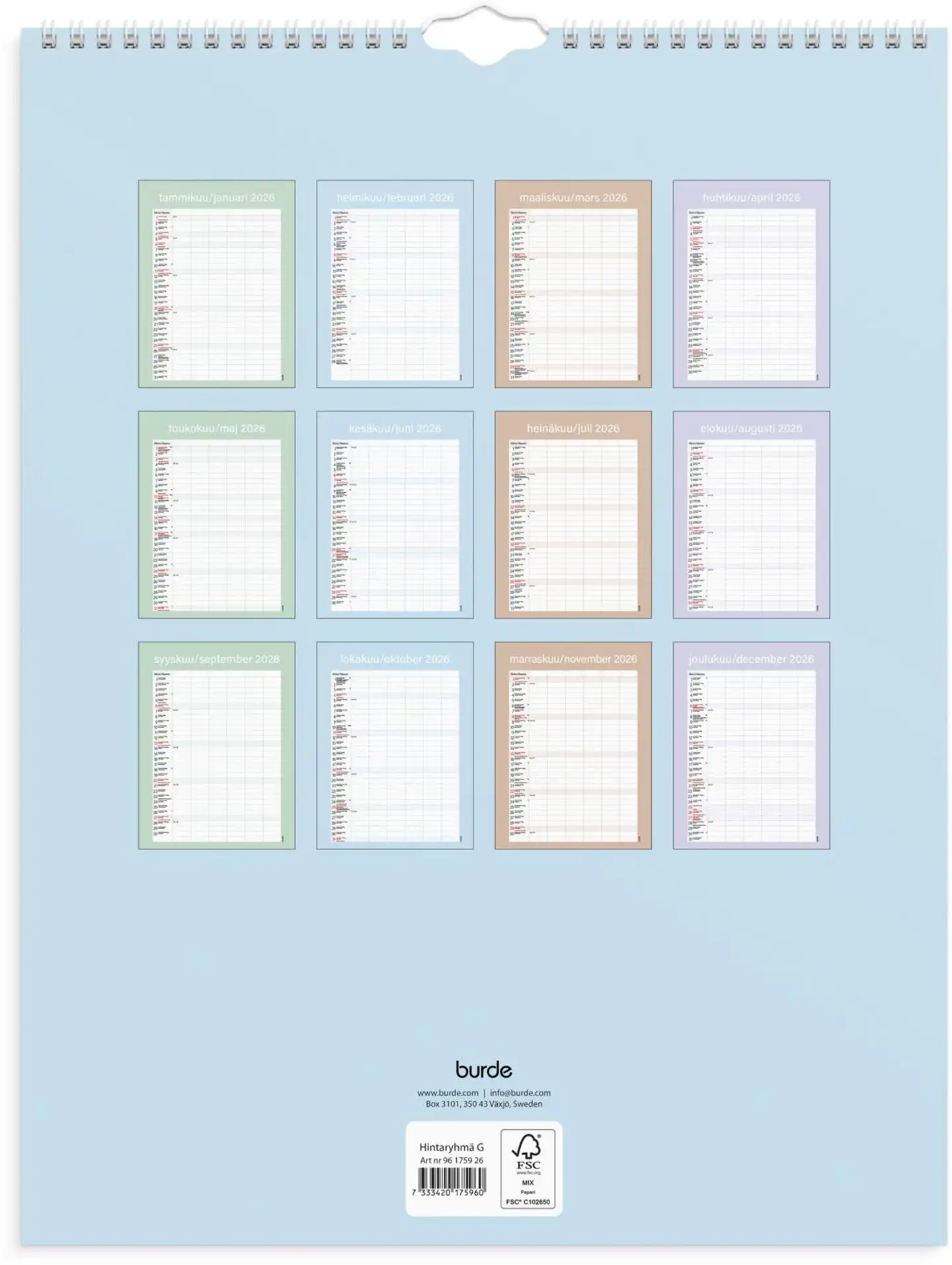 Burde Perhekalenteri 2026 Kätevä - 6