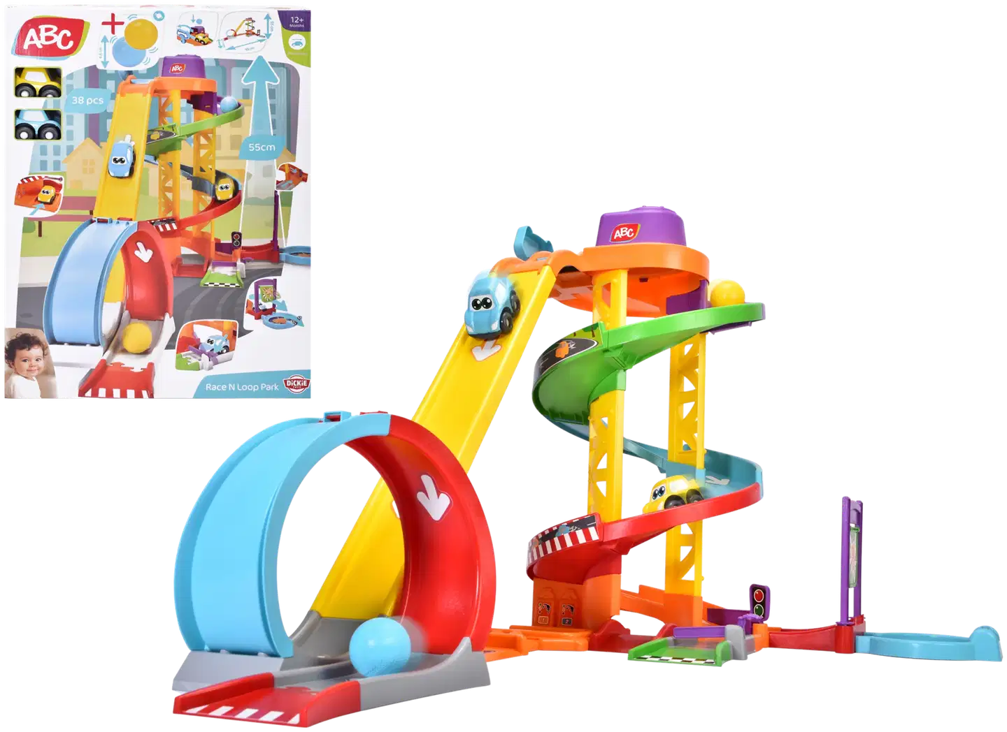 Dickie Toys - ABC Race N Loop rata, 2 autoa ja 2 kuulaa - 1