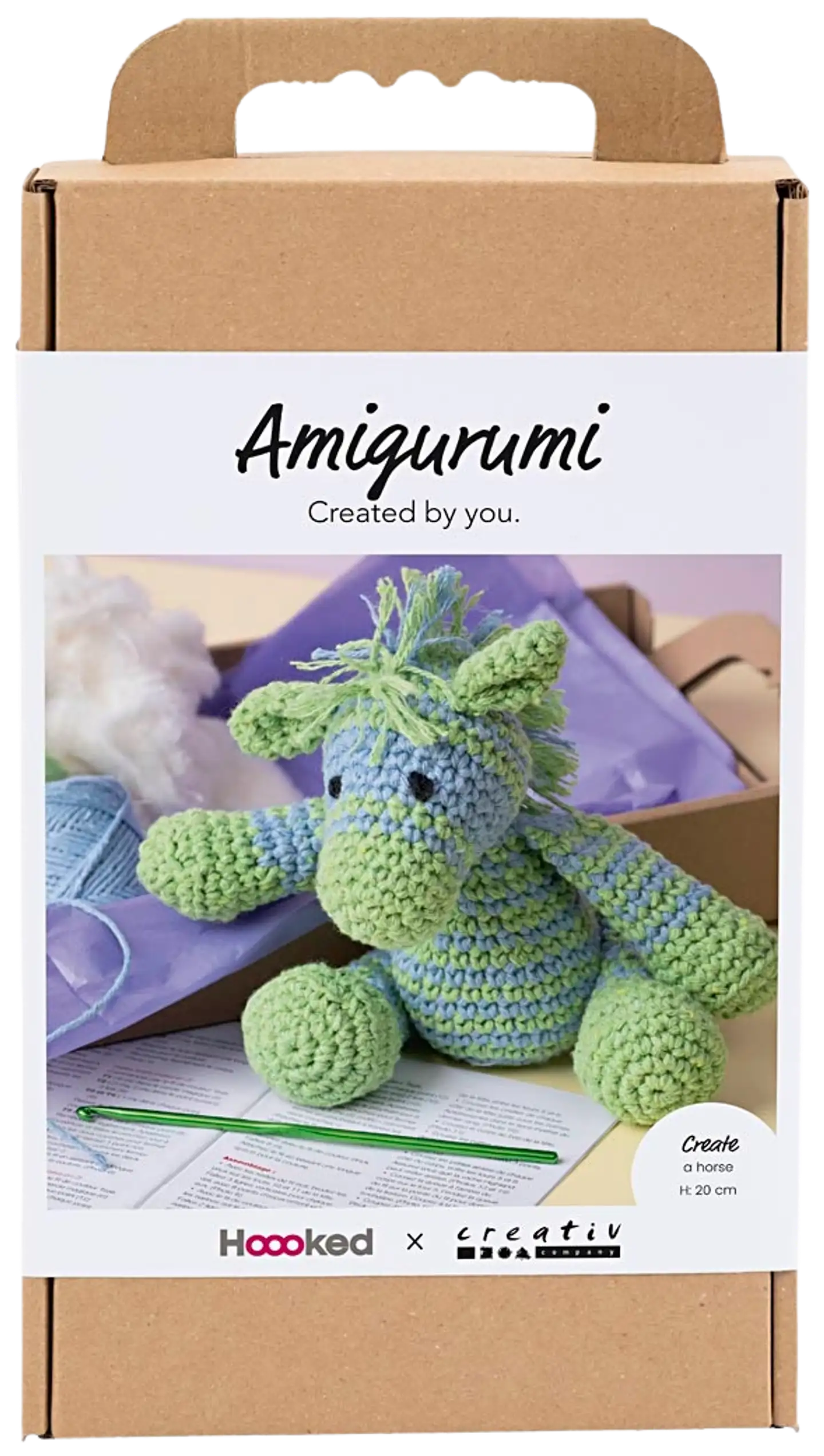 Amigurumi Askartelusetti, Seepra , vaaleansininen, vaaleanvihreä, 1pkk/ 1 pkt - 1