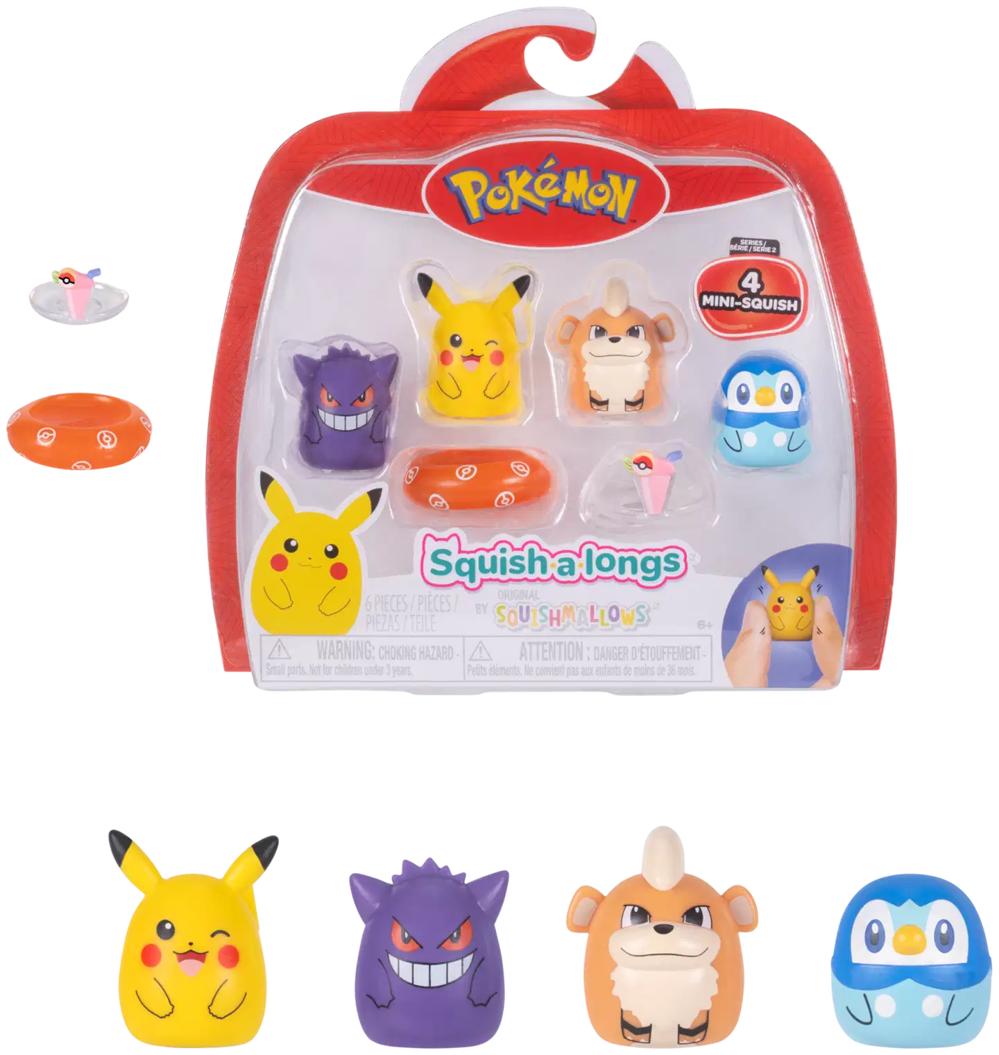 Squishalongs Pokémon 4-Pk Gen/Pik/Pip/Gr - 1