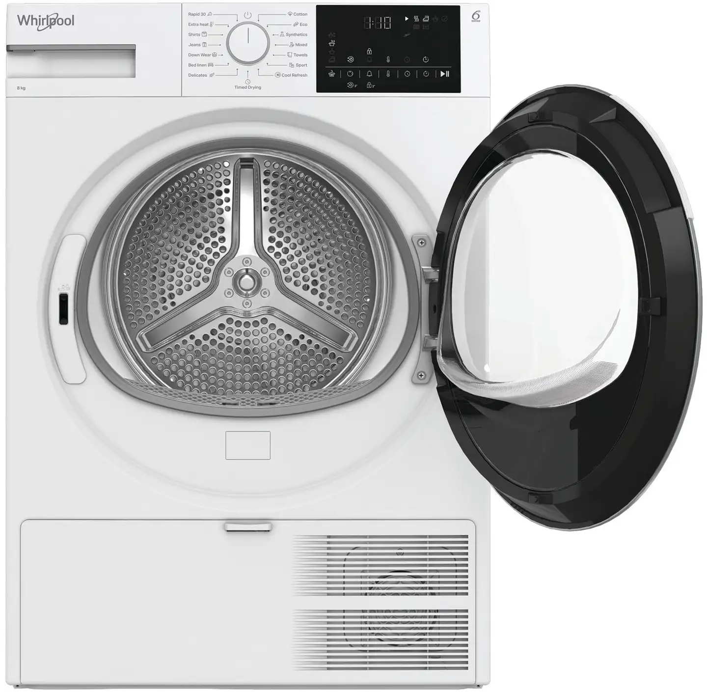Whirlpool kuivausrumpu D8 6BDWW EE, 60cm, 8kg, valkoinen - 4